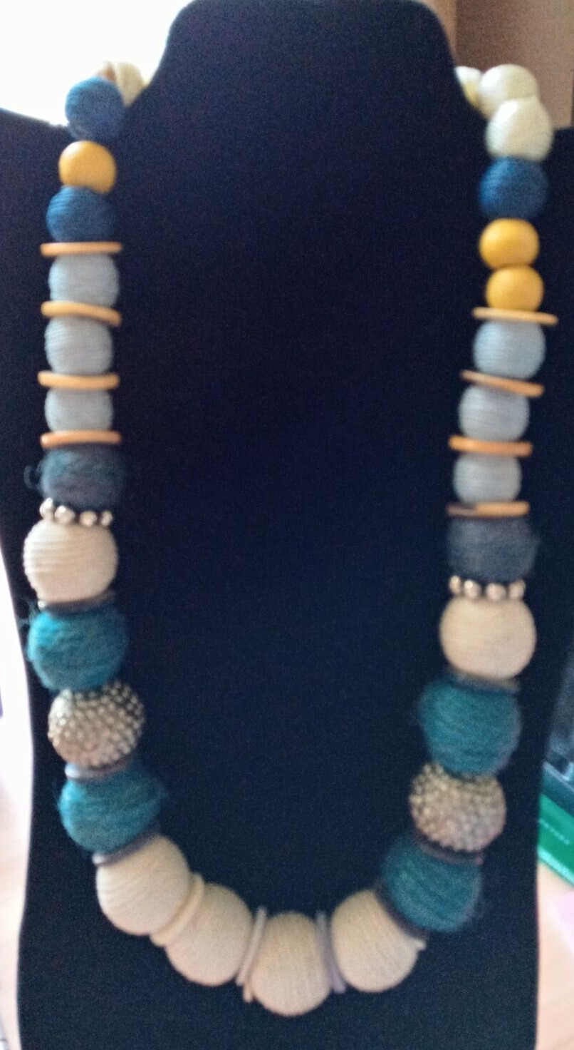 Vintage Large Chunky Beaded Boho Earthy Native Necklace 13″ 2 Beads Need Rewrap