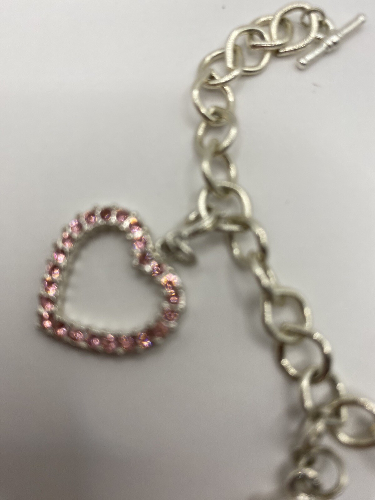 7 1/4″ Charm Bracelet W/ 5 Silver Tone Women/ Girl Accessories Charms