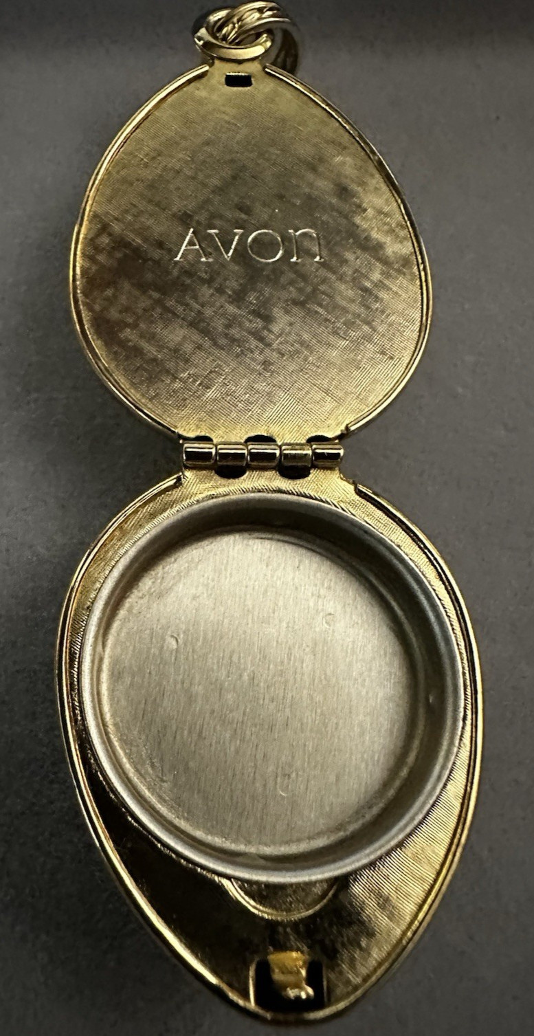 1968 Avon “Golden Charmer” Glacé Wax Perfume Case Pendant