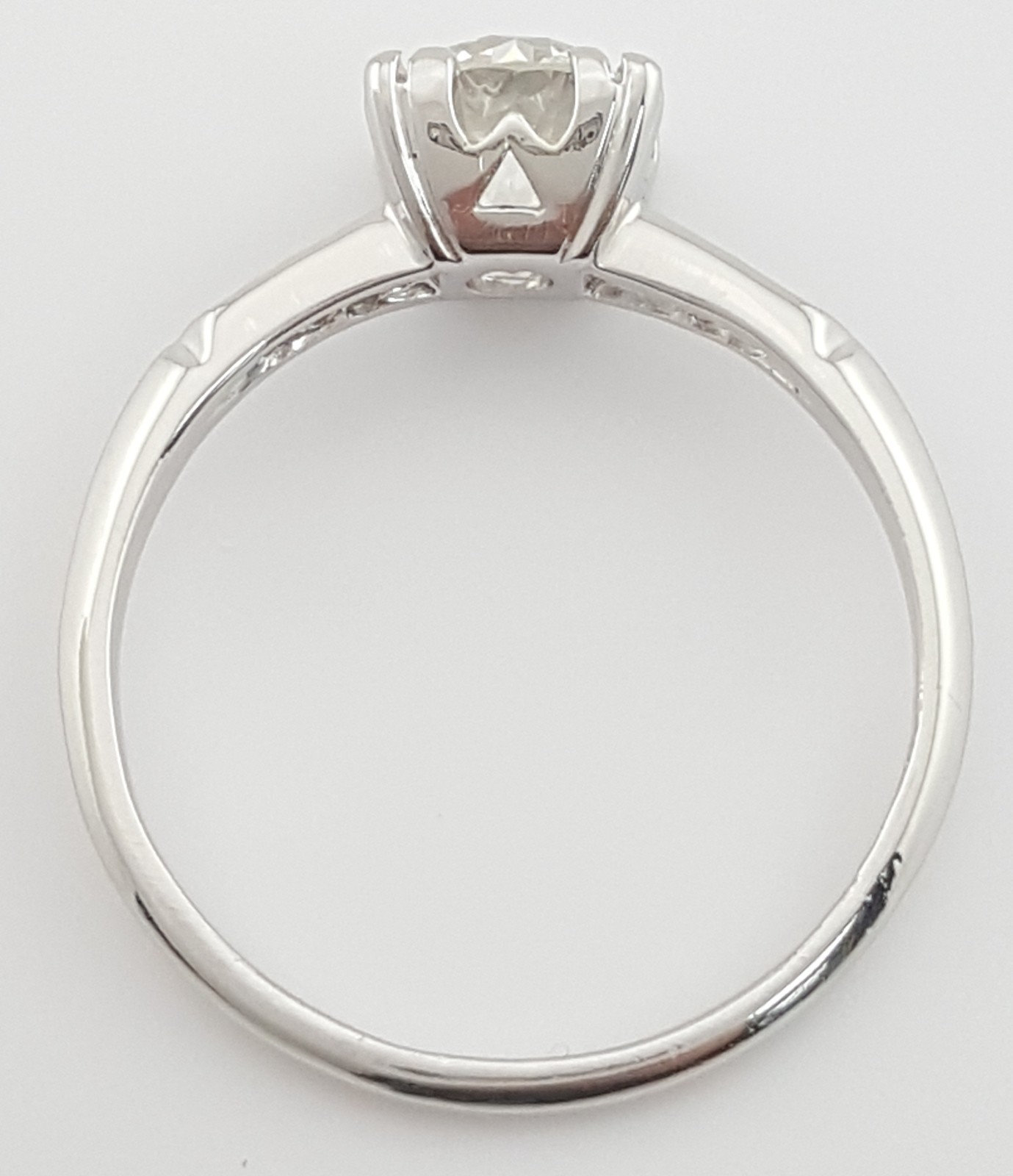 Antique Art Deco Old European Cut Diamond Engagement Ring Platinum 0.94 ct