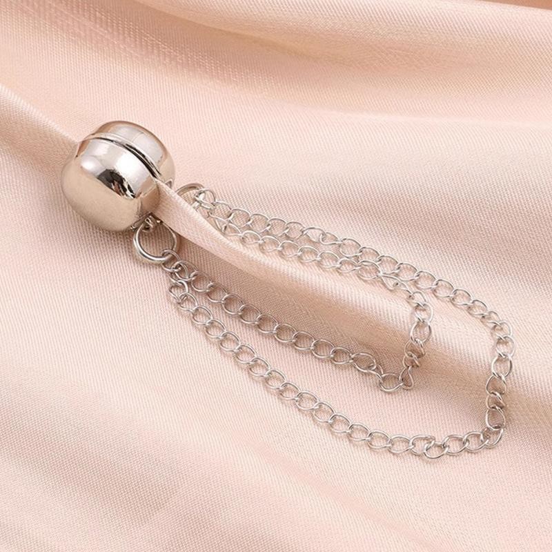 1PC Magnetic Chain Brooch Clip Button for Scarf, Cuffs, Trousers, Sewing Supply