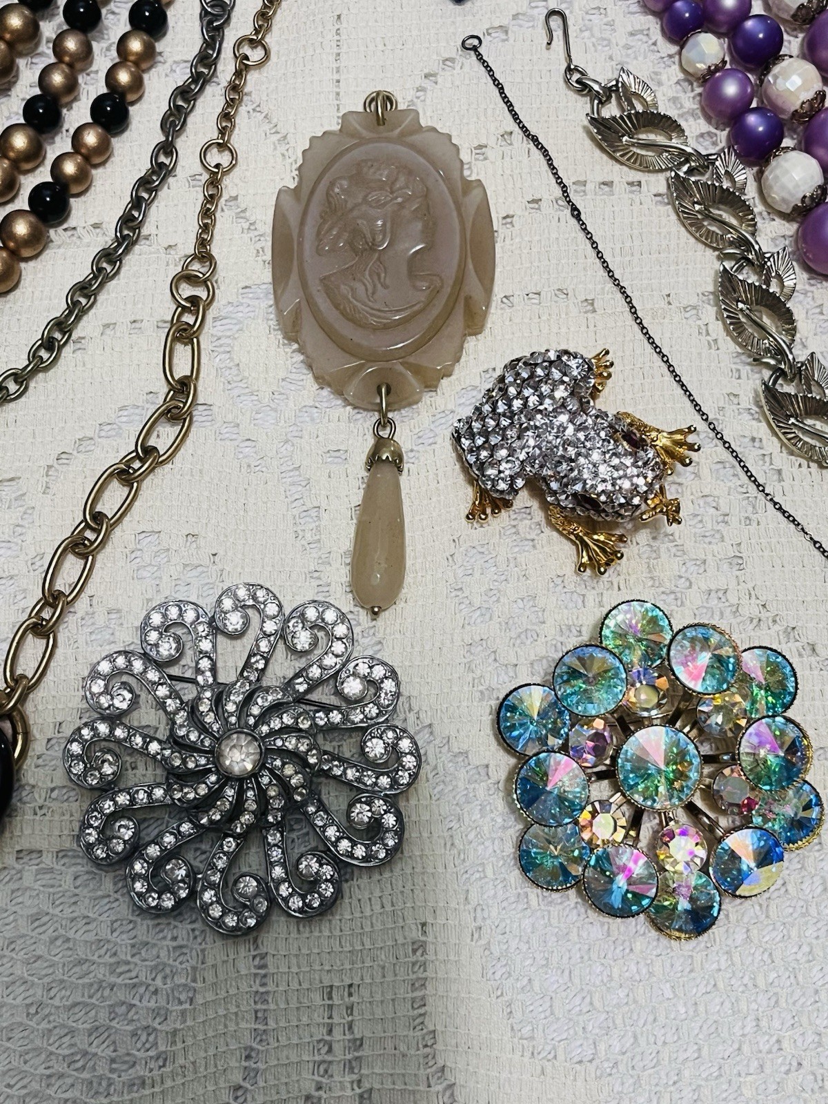 Mixed Lot Vintage Costume Rhinestone Jewelry Mod Retro Trifari Monet Renior