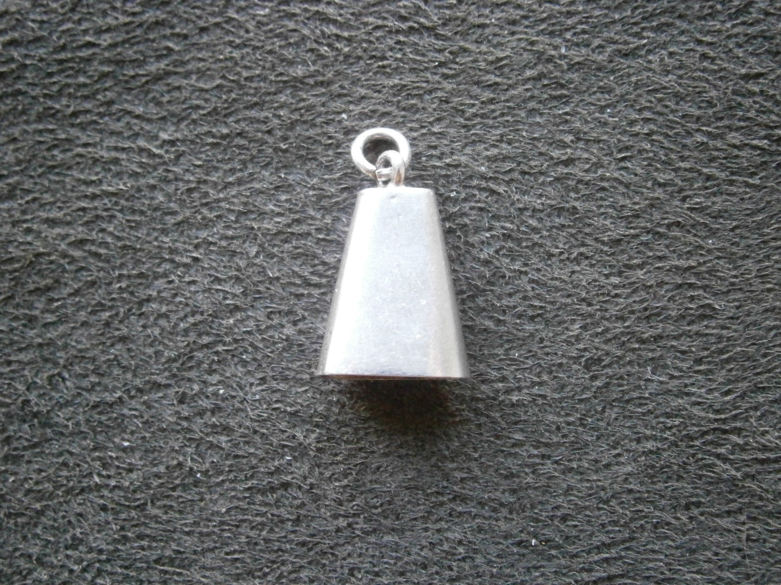 Sheep Cow Bell Plain Vintage Mexico Sterling Silver Bracelet Charm Pendant 1.0g