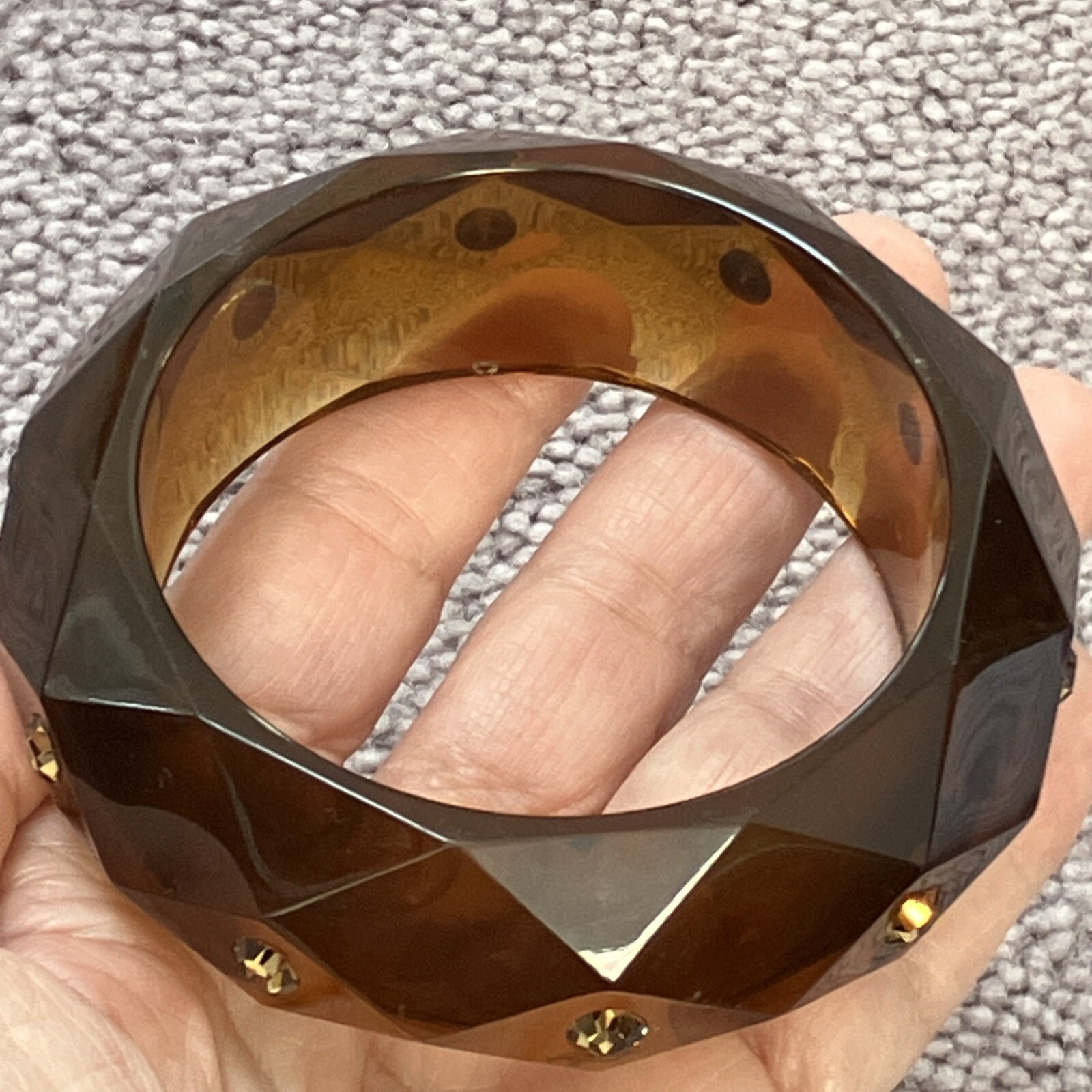 VINTAGE FACETED GEMS BANGLE BRACELET