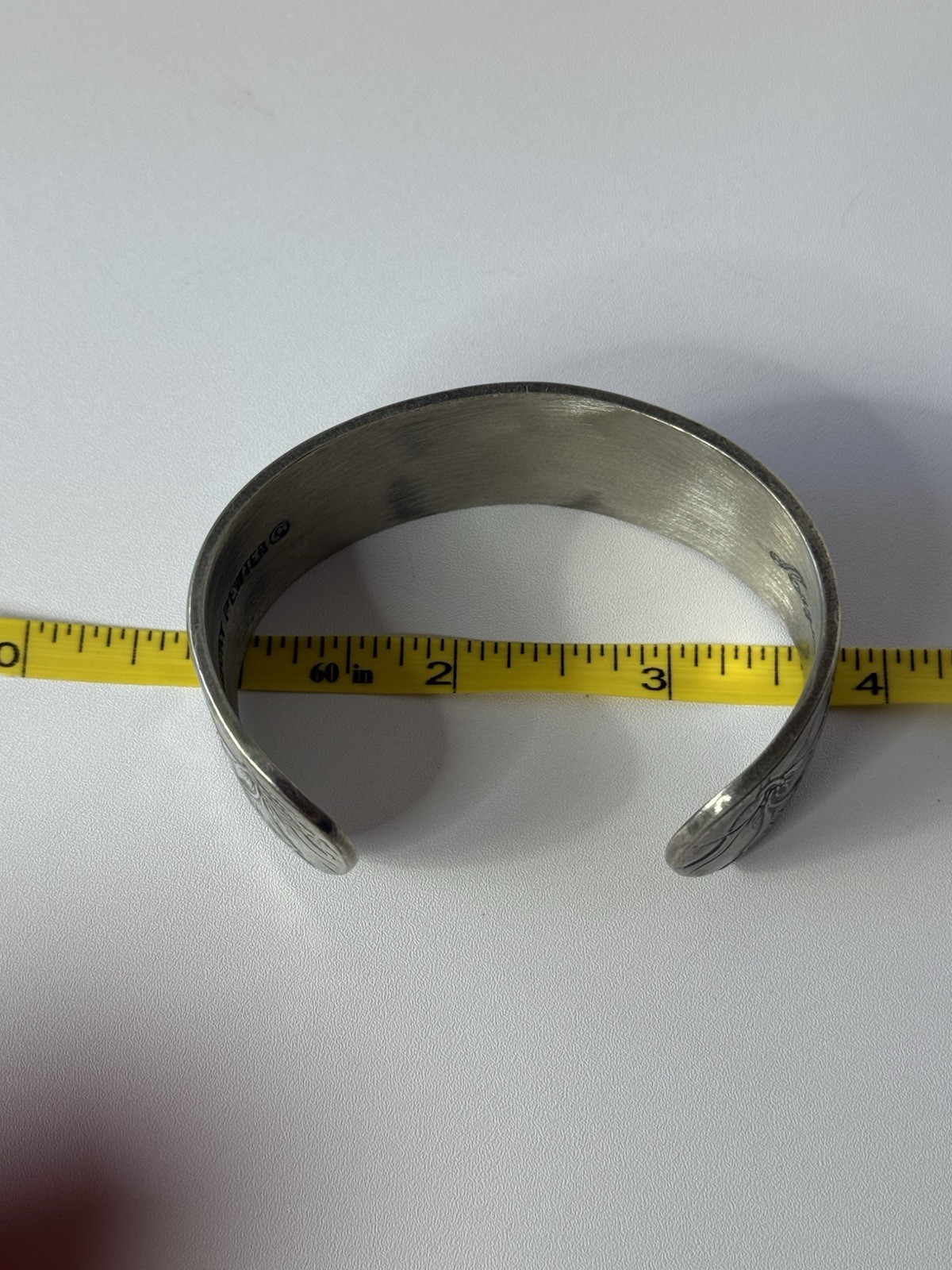Salisbury Pewter August Poppy Flower Of The Month Wide Cuff Bracelet