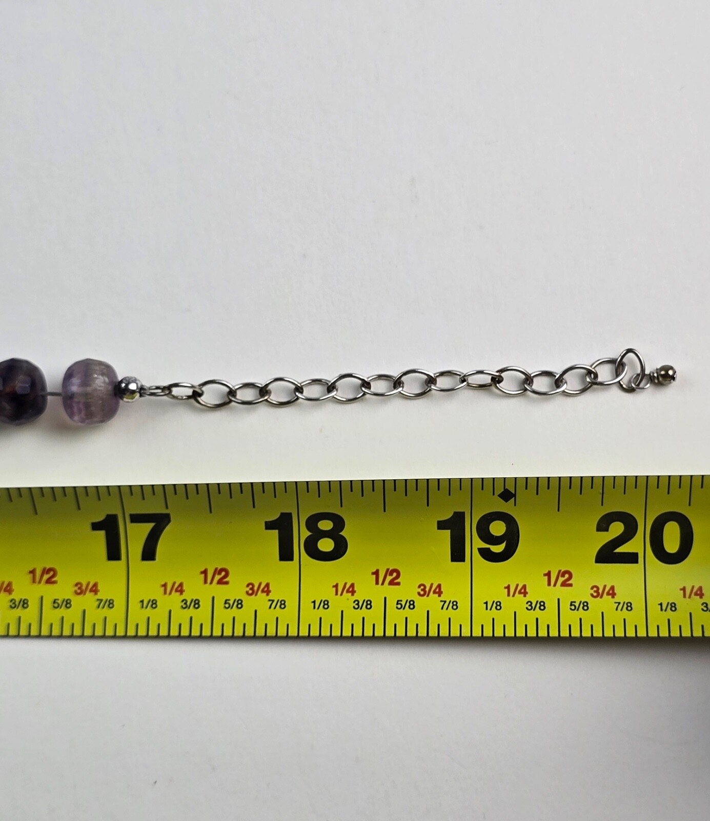 Sterling Silver Large Faceted Shades Purple Amethyst Graduated Bead Necklace 20″
