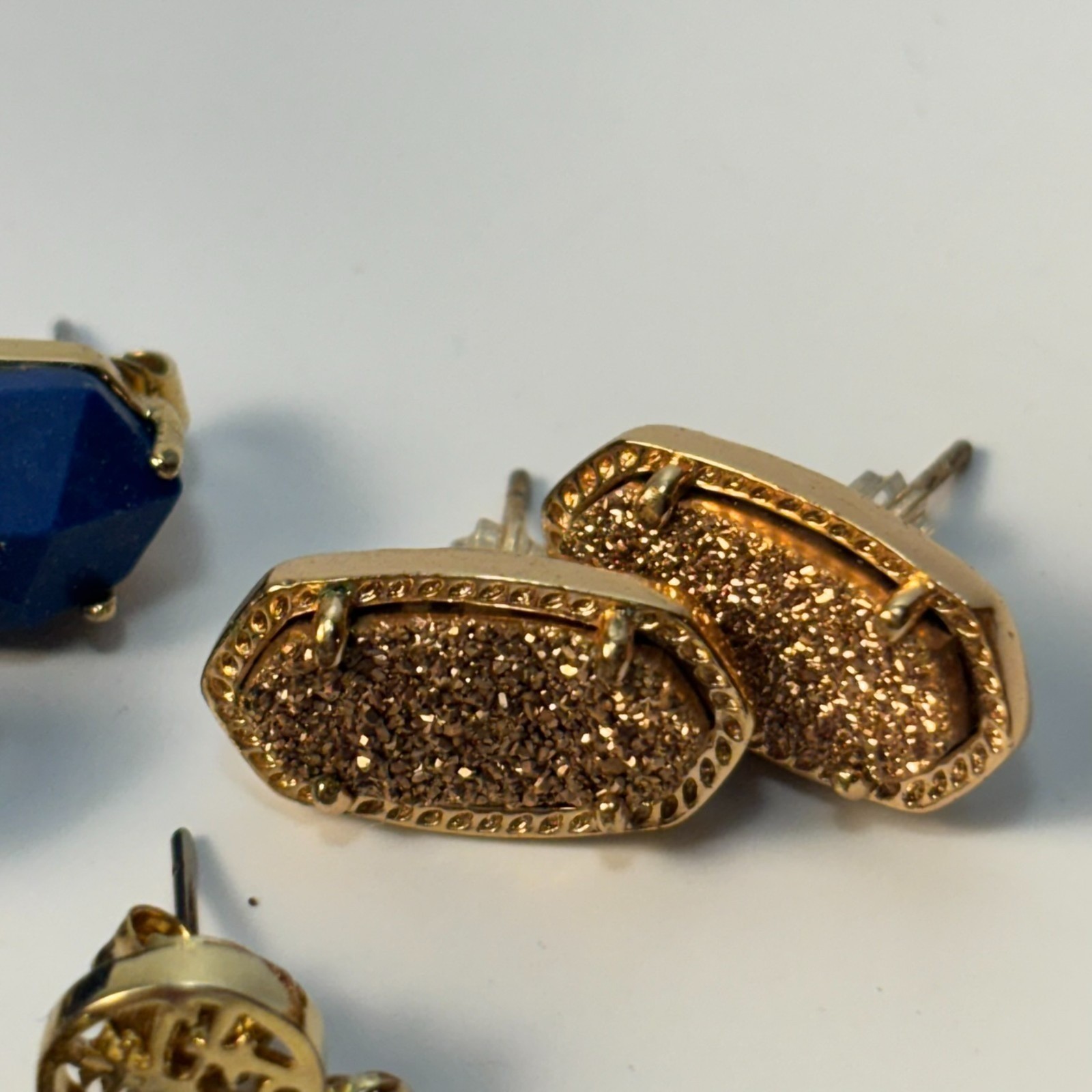 Earring Lot Boho Vintage Western Gold Tone Shell Acrylic