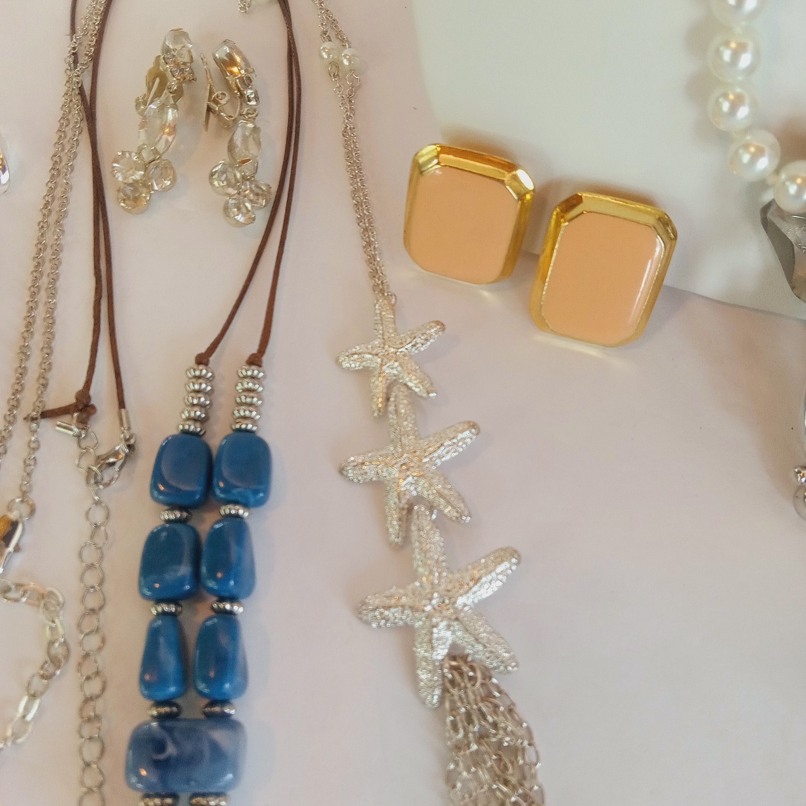 50 Pc Vintage to now Jewelry lot Necklaces Bracelets Earrings Brooches Rings