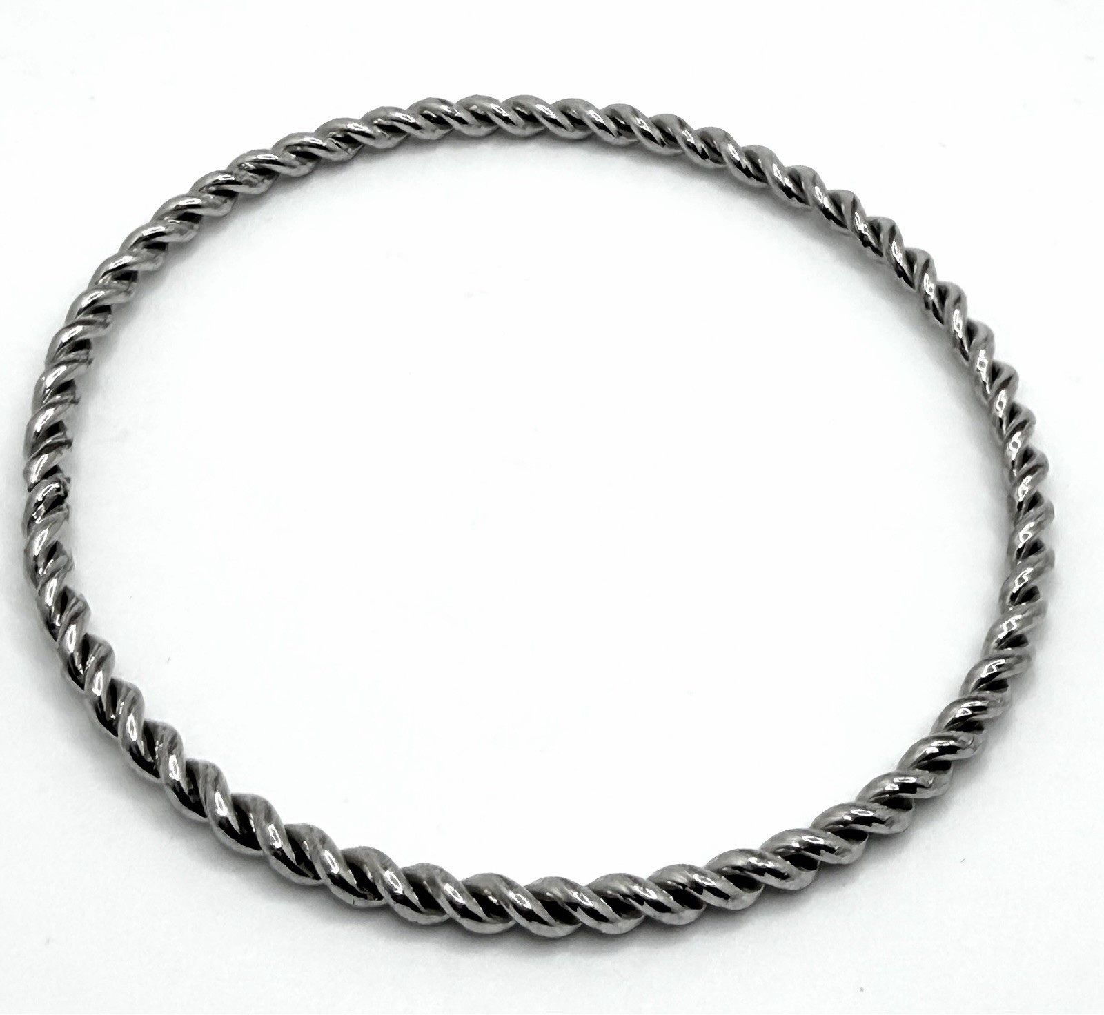 Vintage Sterling Silver Twist Bangle Bracelet Estate Jewelry