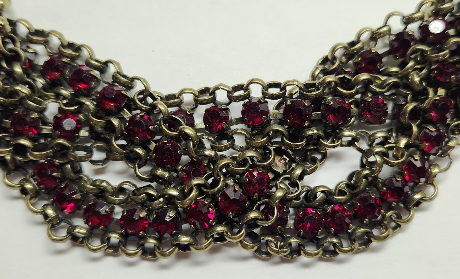 Coldwater Creek Rope-Style Red Faceted Stone Necklace