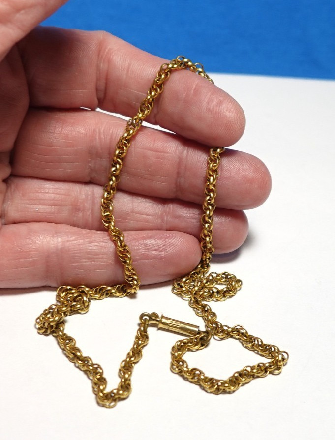 GOLD FILLED CHAIN NECKLACE 7.4 GRAMS 15″ VINTAGE J-893