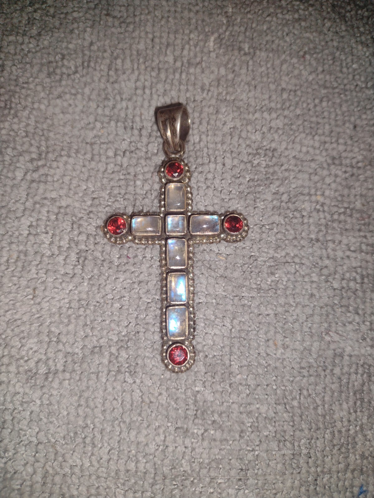 vintage Nicky Butler sterling silver moonstone cross pendant