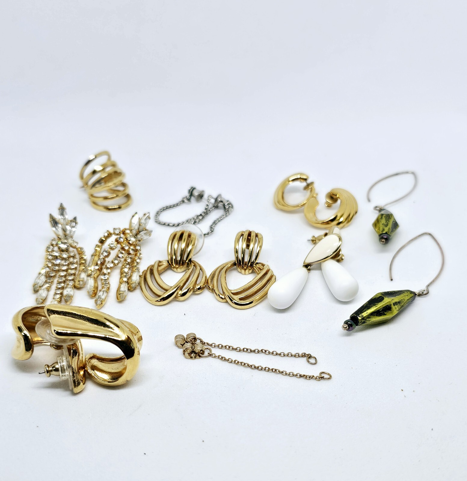 Vintage lot 8 pair Earrings 4 are Monet 1 Avon 3 unbranded All Wearable