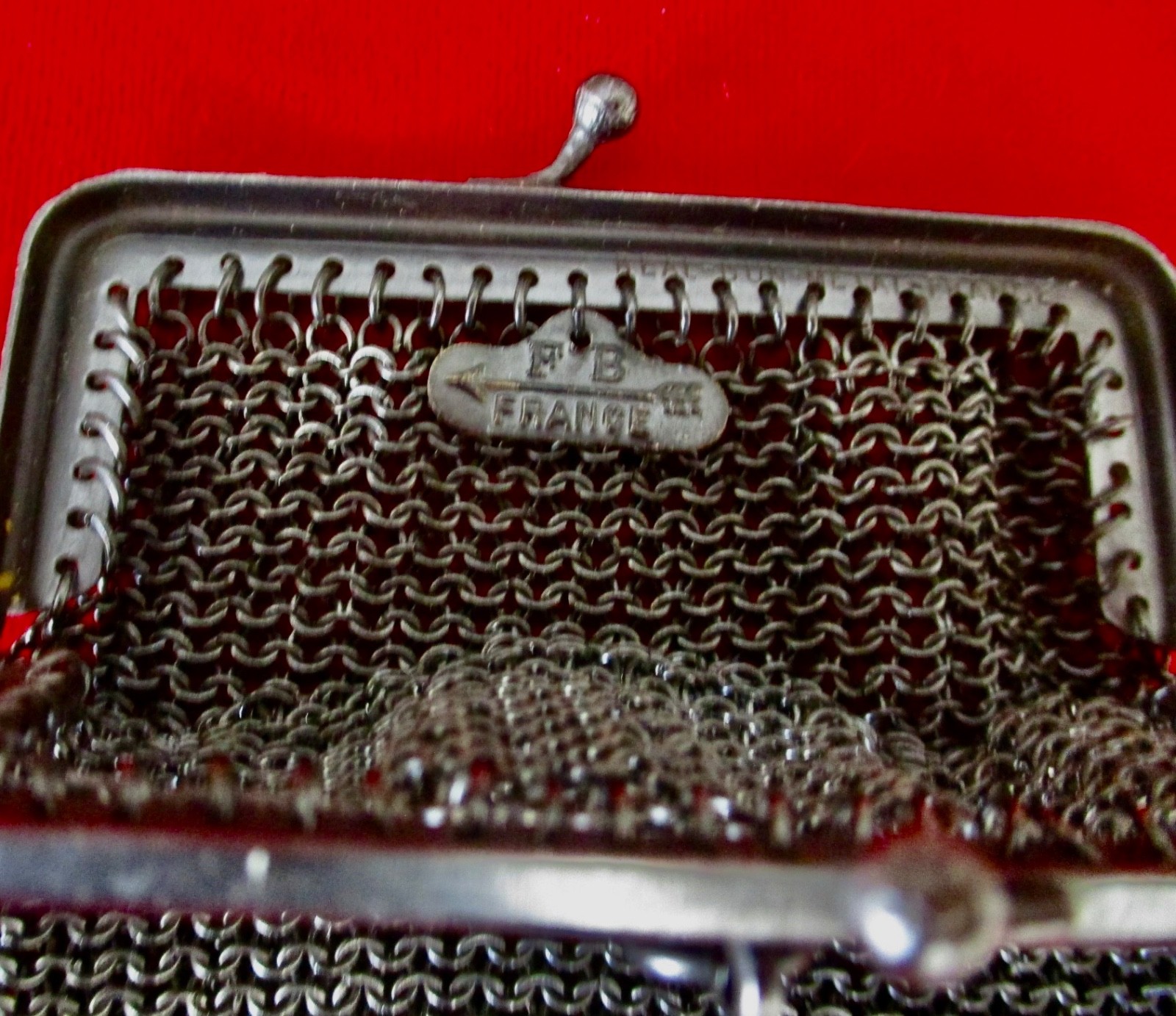 Antique Gunmetal Chatelaine Mesh Purse/Necklace/Victorian
