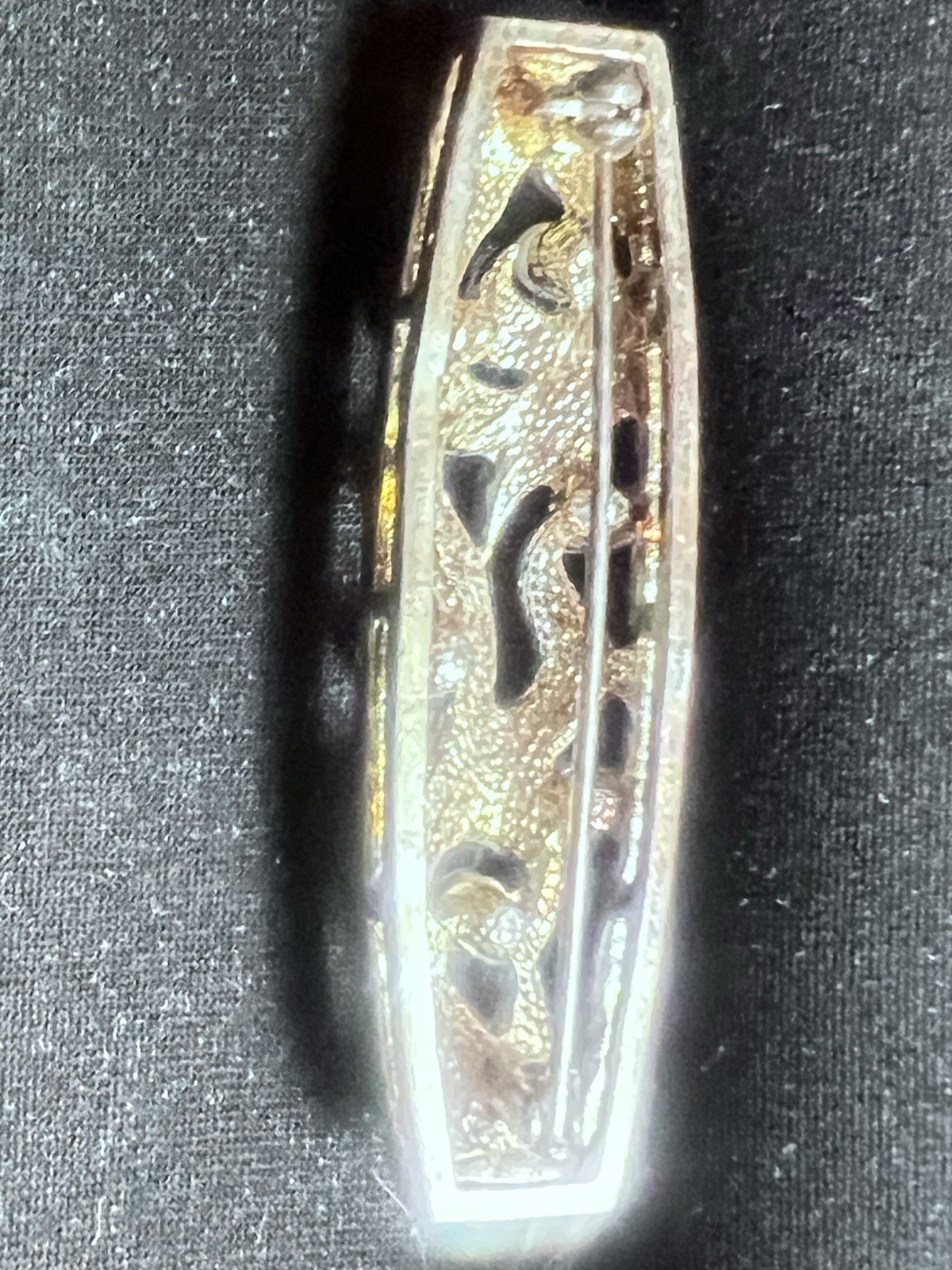 Silver Tone Rectangule Faux Pearls Brooche