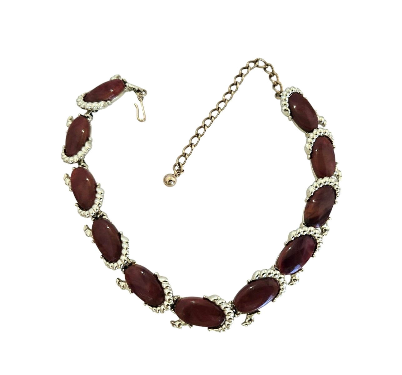 Kramer Gold Tone and Redish Brown Thermoset Plastic Choker Necklace