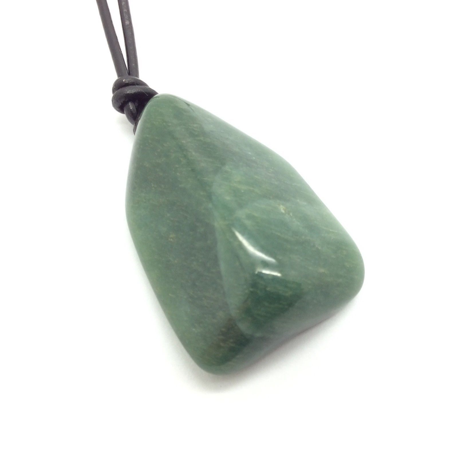 Guatemala Jadeite Jade Pendant Green Polish Motagua River Gem Stone Necklace #42