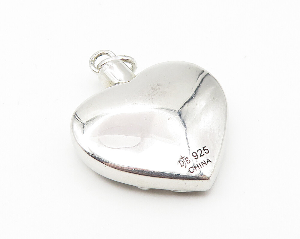 DJB 925 Sterling Silver Forever Loved Shiny Heart Drop Pendant PT8667