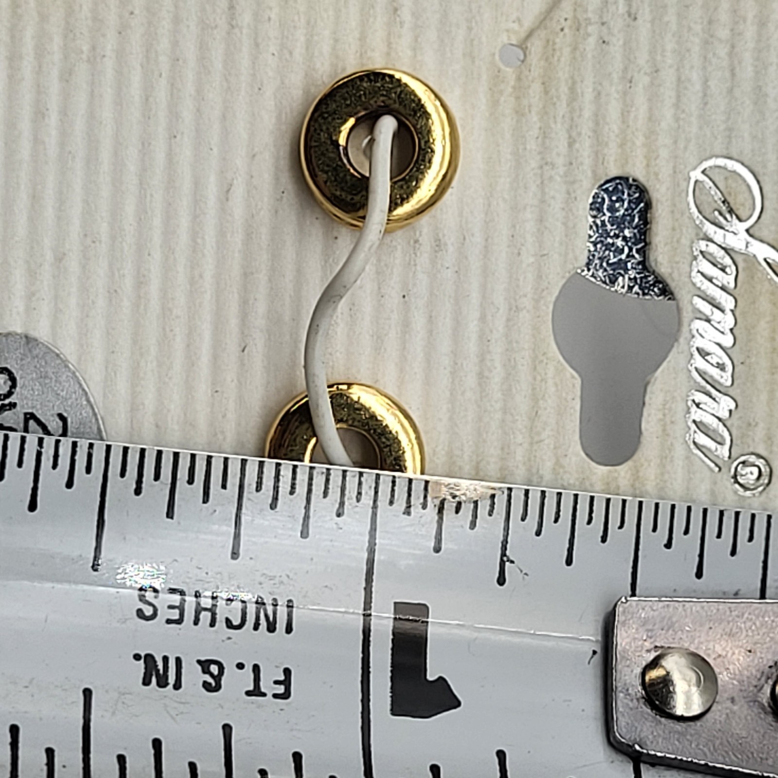 vintage gold plated spacer beads for slide charm bracelet on card