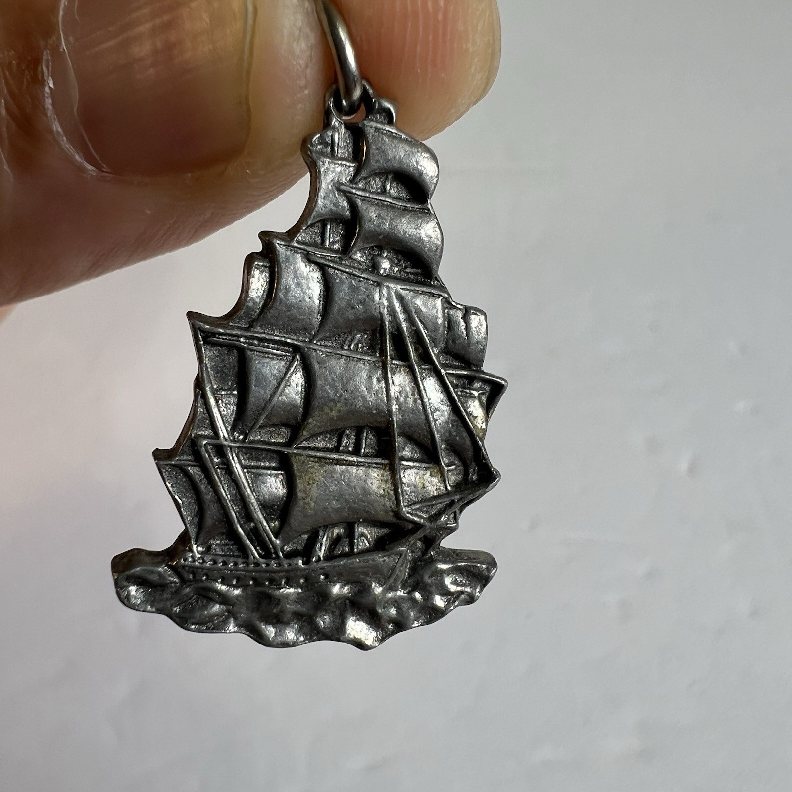Vintage Pendant Pewter Ship Nautical CM&D