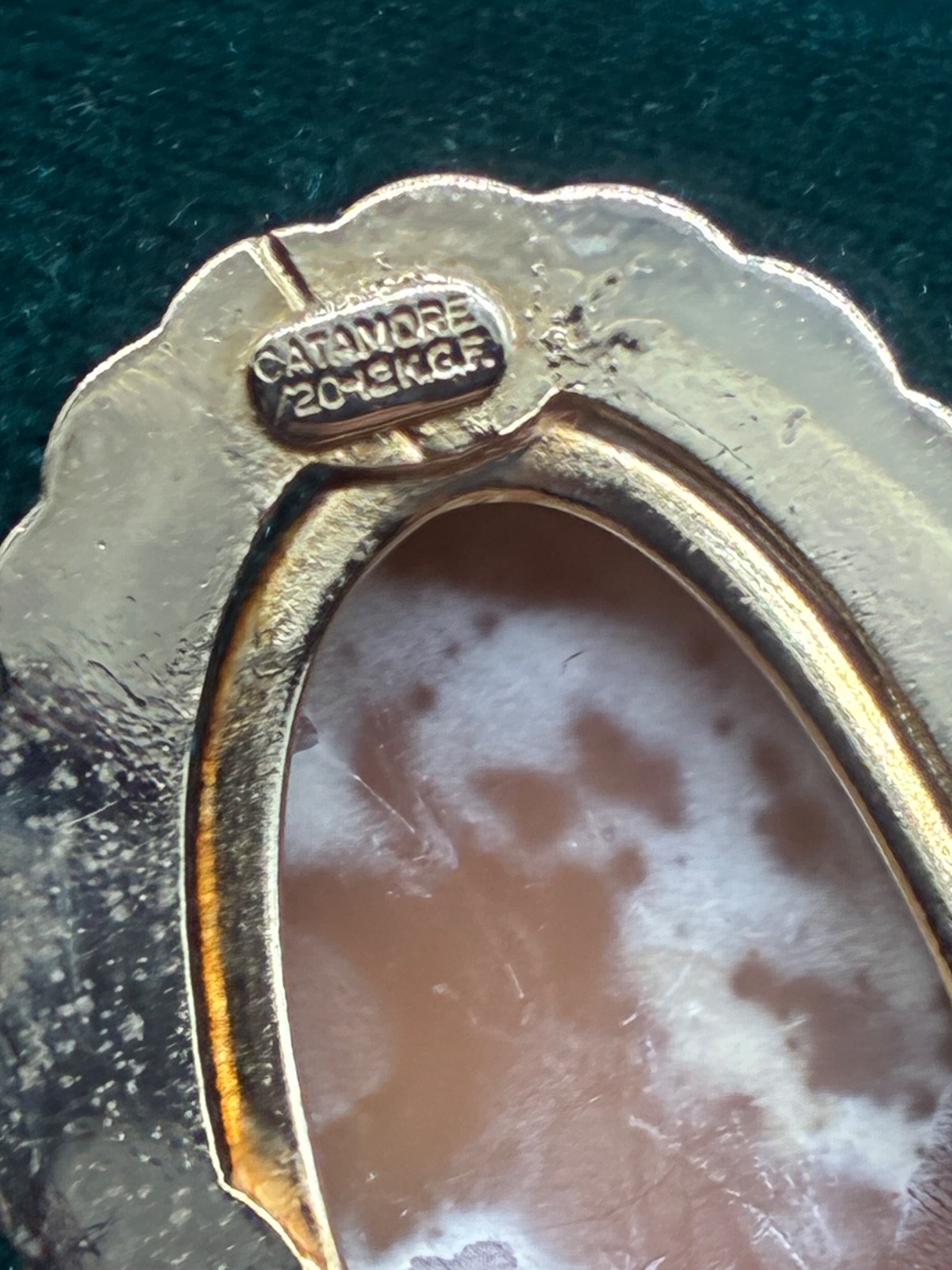 vintage Catamore cameo pendant 12k gold filled