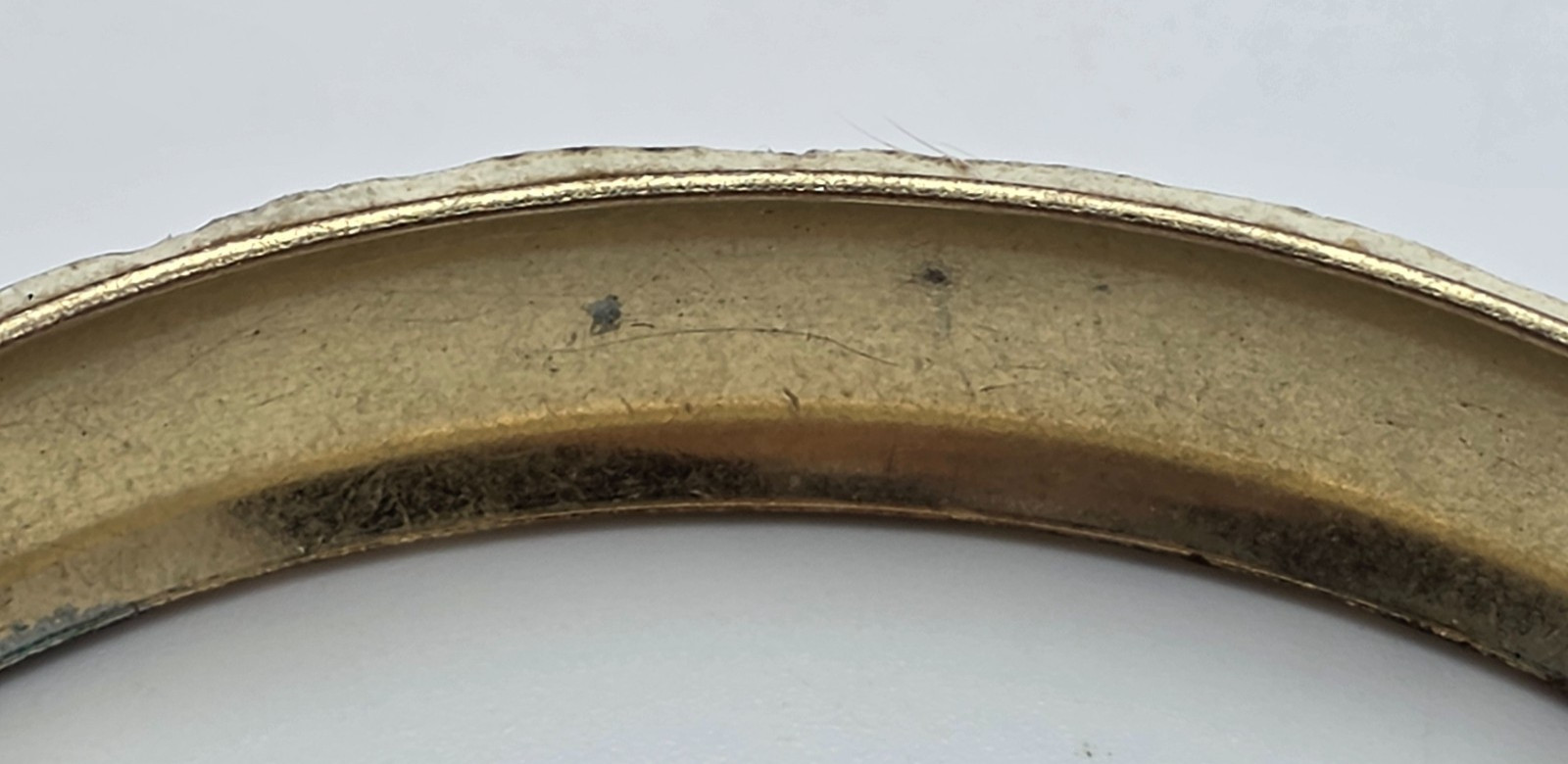 Vtg. Zebra Animal Print Furry Bangle Bracelet Gold Tone Faux Fur Statement 8.25″
