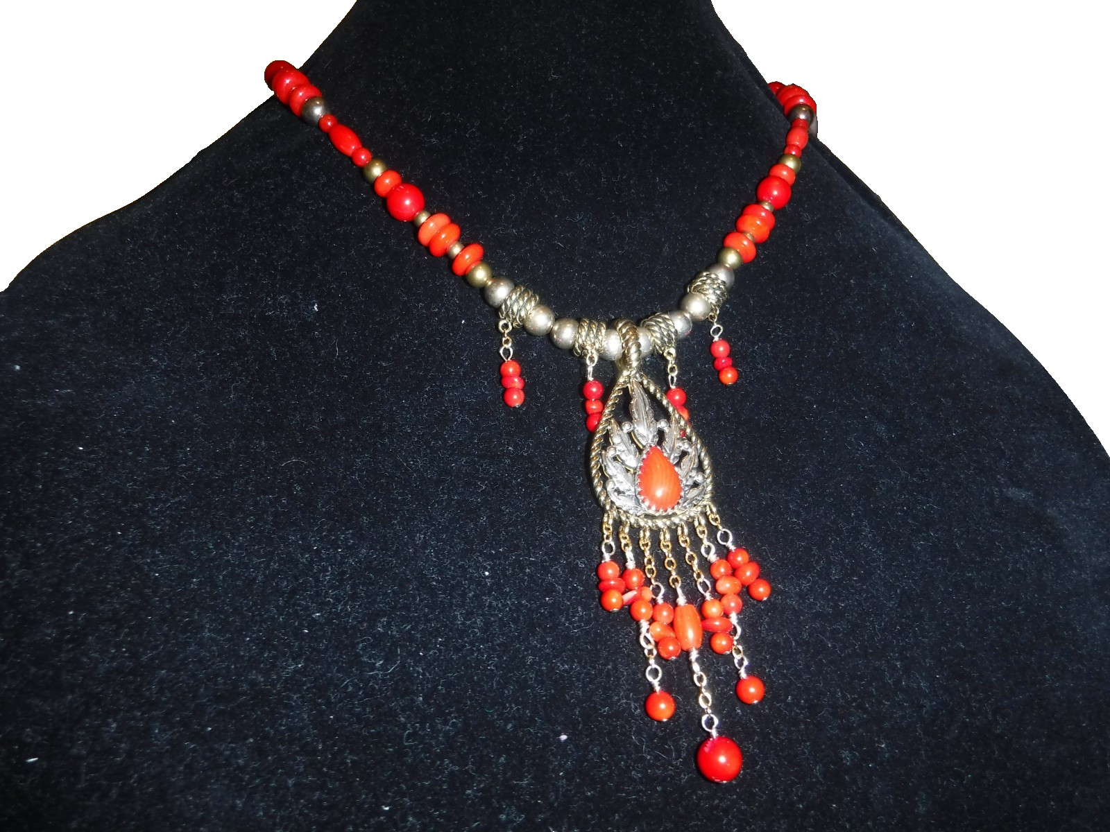 CAROLYN POLLACK-AW Relios Sterling Enhancer Carnelian/Jasper SW Design Necklace