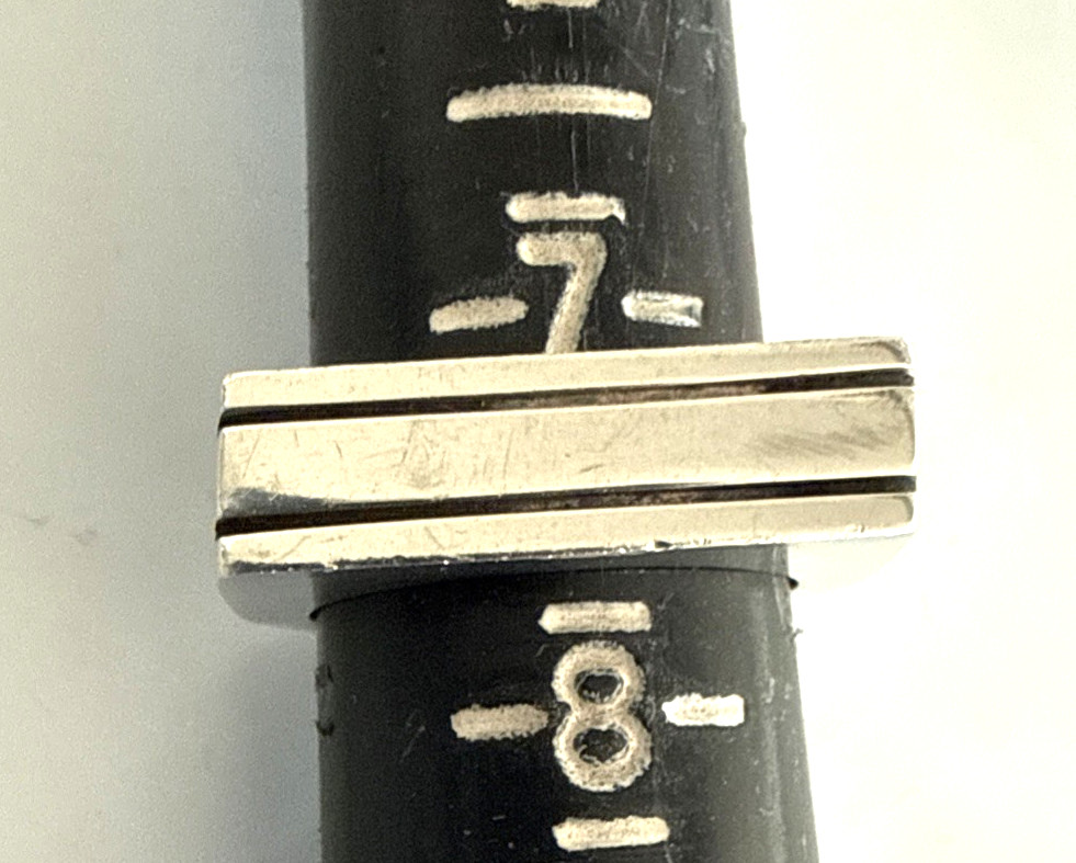 VTG Sterling Silver .925 Made in Mexico Square Top ring, 11.5 grams, size 7.5