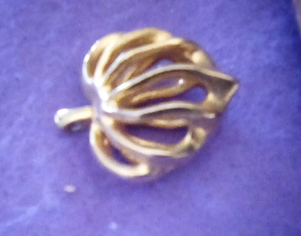 Pendant Heart open Gold Tone 1×1″ Medium Weight. Not Sure If It Opens