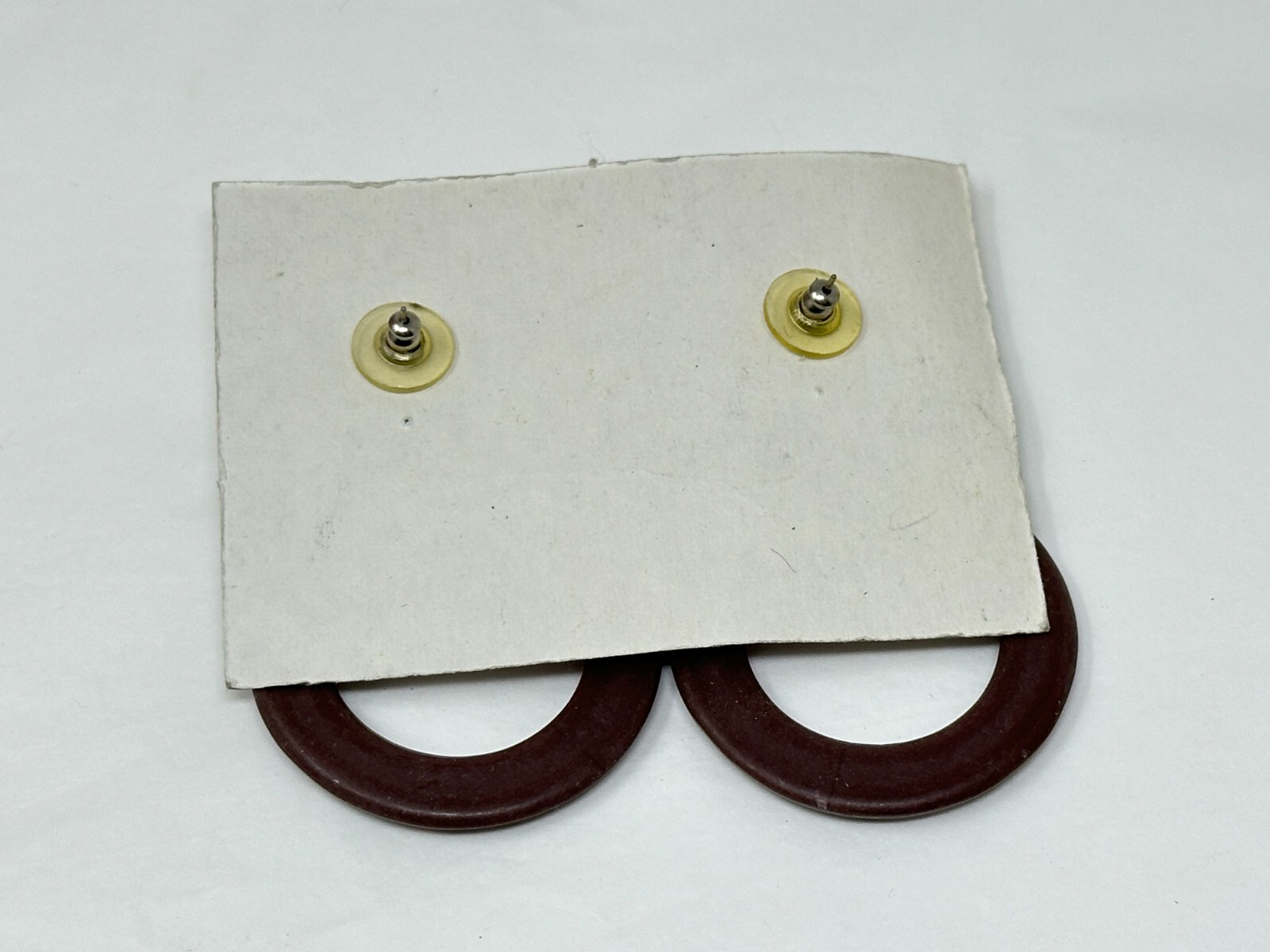 Jewels by PARK LANE Goldtone Tan Brown Plastic 2.75″ Drop Dangle Earrings