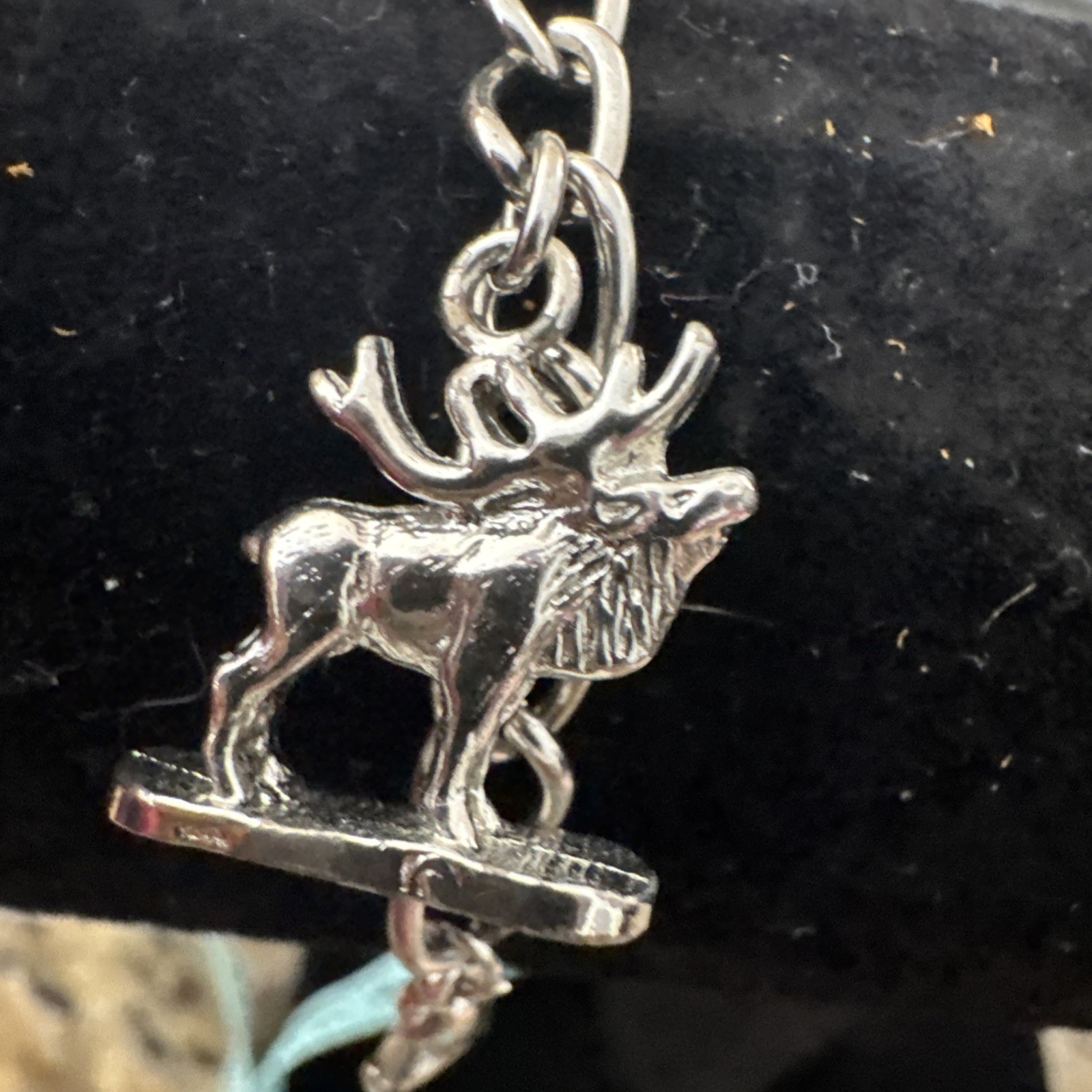 Charm Bracelet Silvertone Western Bronco Rider Moose Bison Cowboy Hat Bear