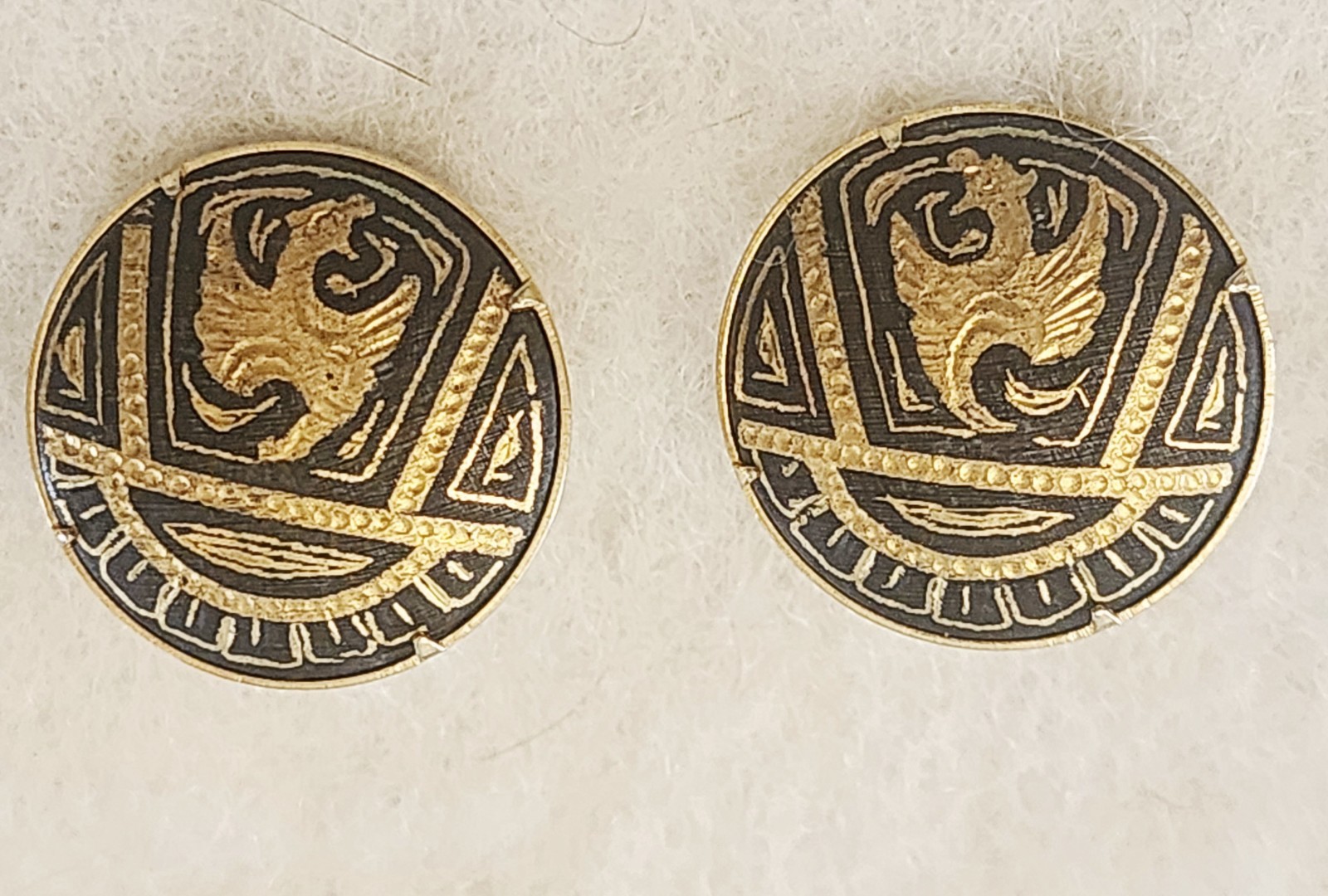 Vintage Damascene Bracelet, Earrings, Ring 7.5″ X 5/8″