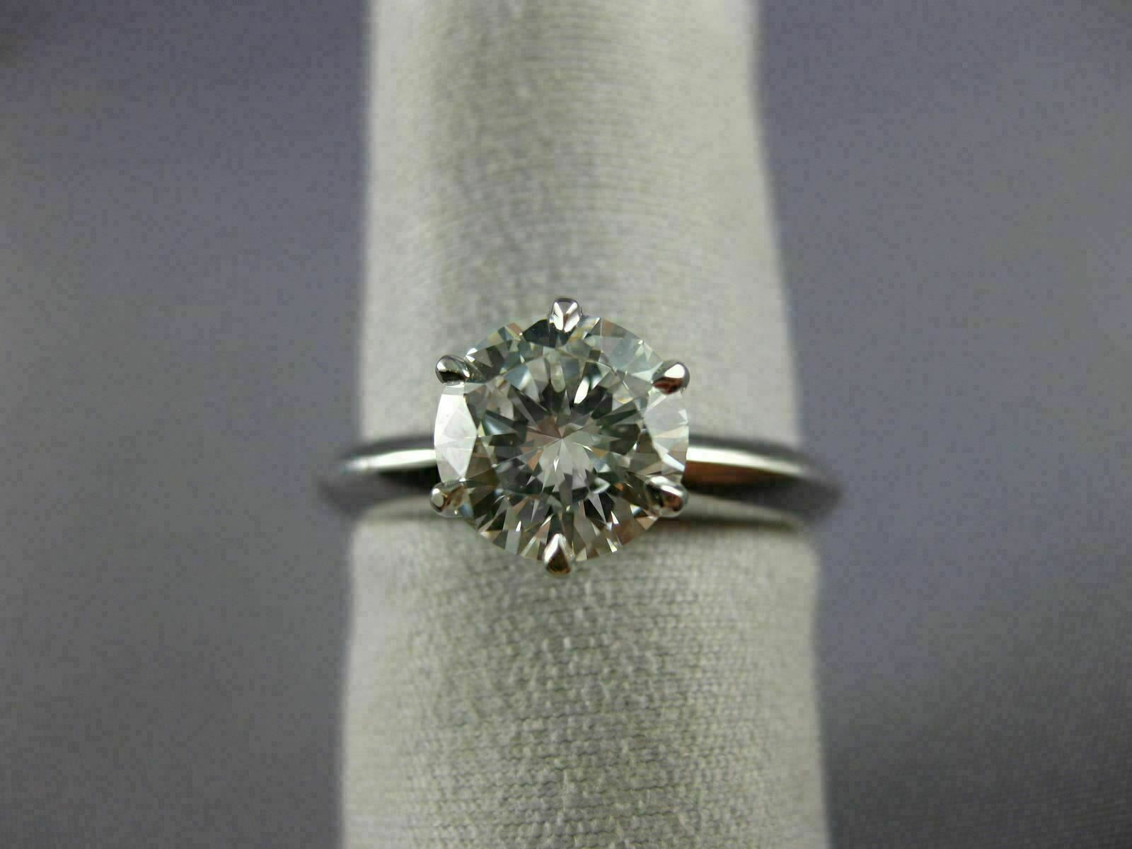 LARGE TIFFANY & CO GIA 1.52CT DIAMOND PLATINUM GOLD ENGAGEMENT RING E VS2 #26497