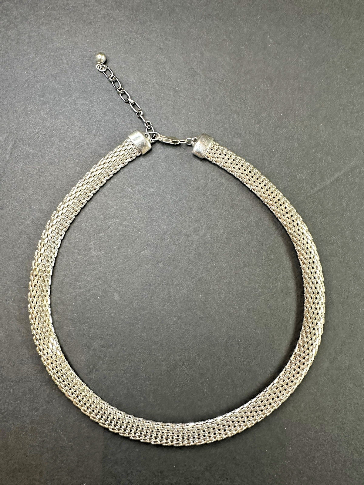 VINTAGE SIGNED GC 925 SOLID STERLING SILVER MESH LINK CHAIN NECKLACE 40 GRAMS