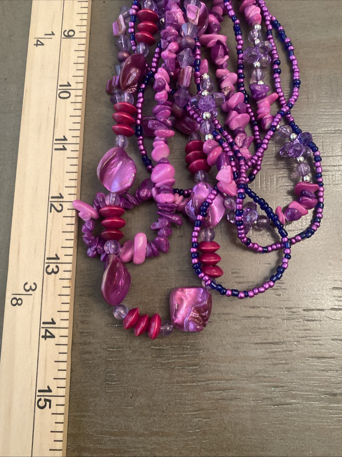 Necklace Purple Chunky Beaded Statement Boho Chic Artisan Y2K Glam Earthy Summer