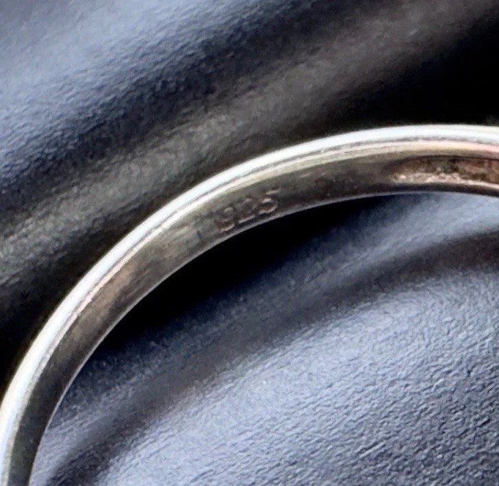Vintage Custom Made Sapphire Emerald Ruby Sterling Silver Band Ring