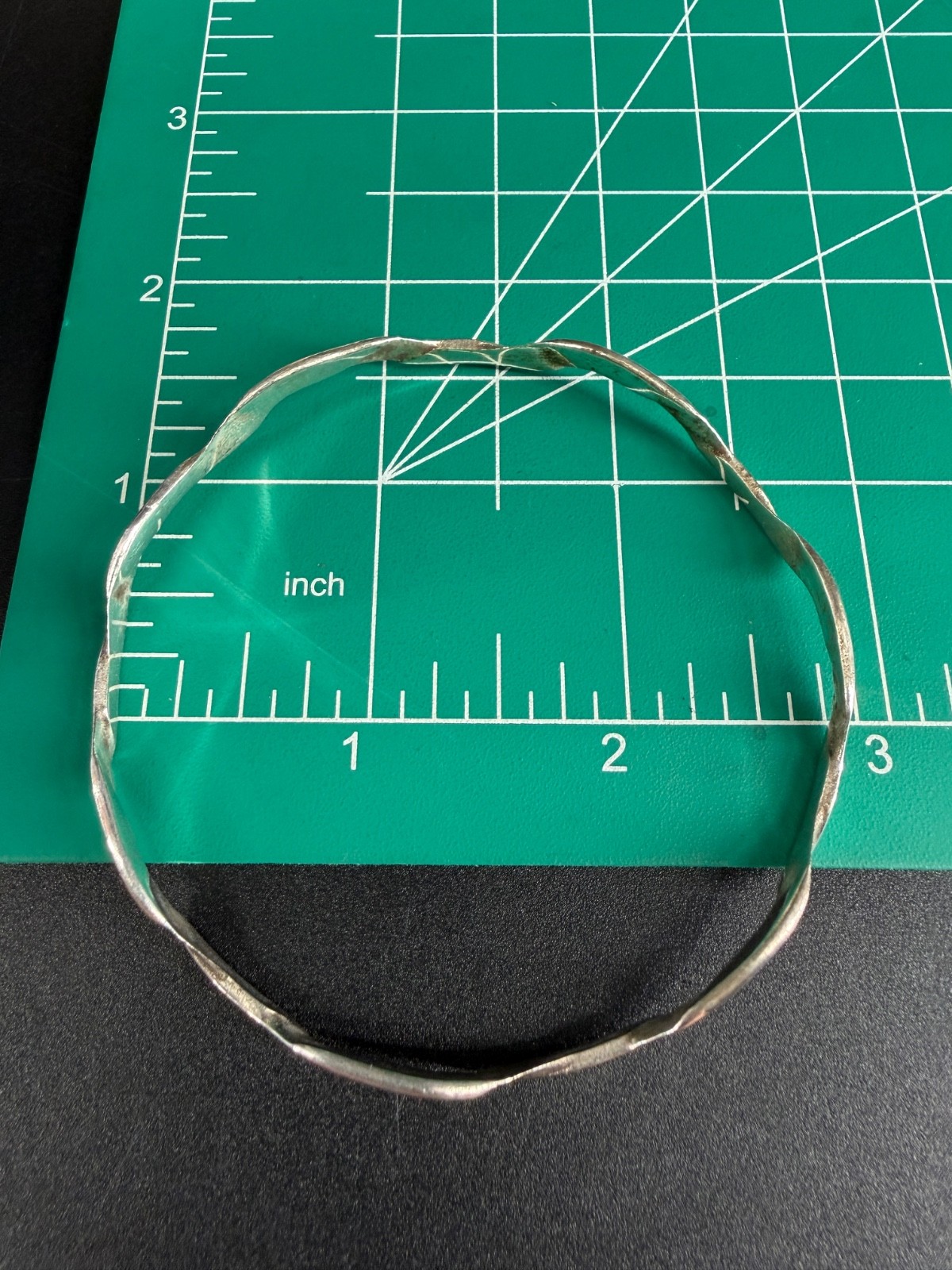 Vtg Sterling Silver Bangle Stack 4 Twist Etched Star Boho Bracelets Mexico 59g