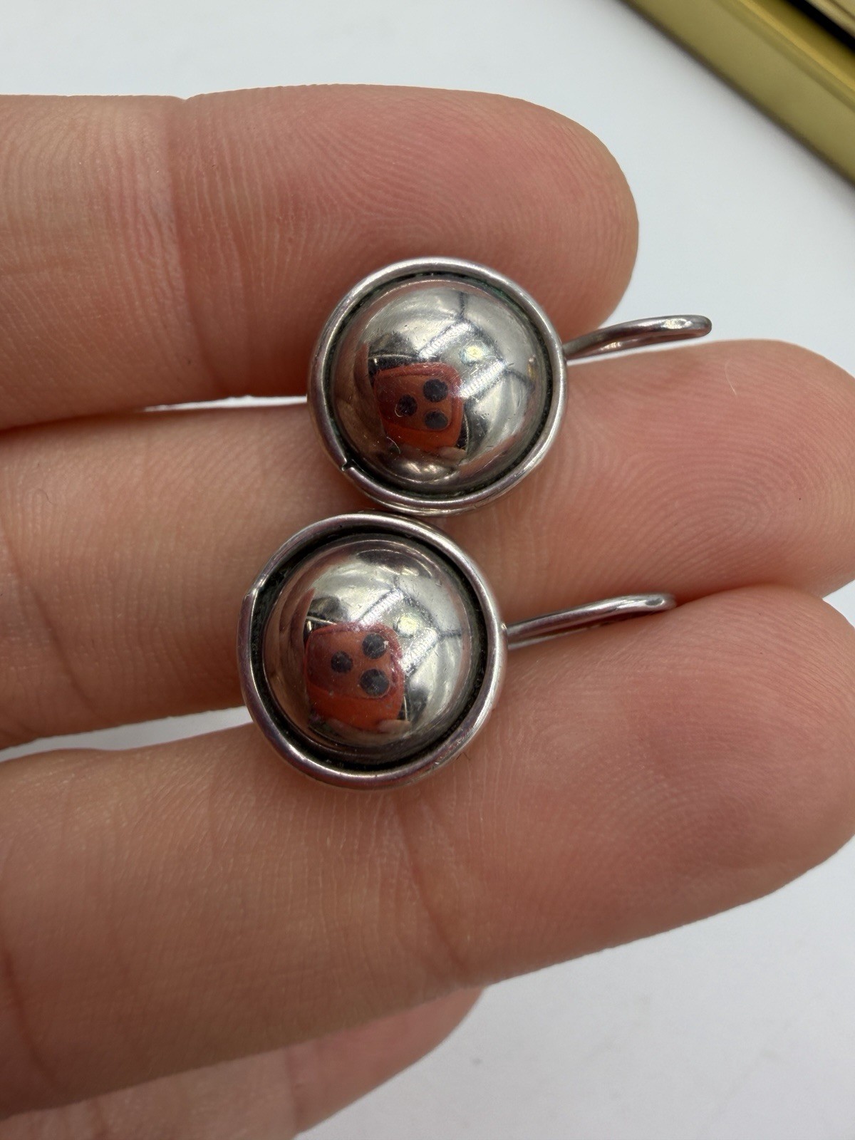 Vintage Earrings Mexico Sterling Silver Ball Drop Classic