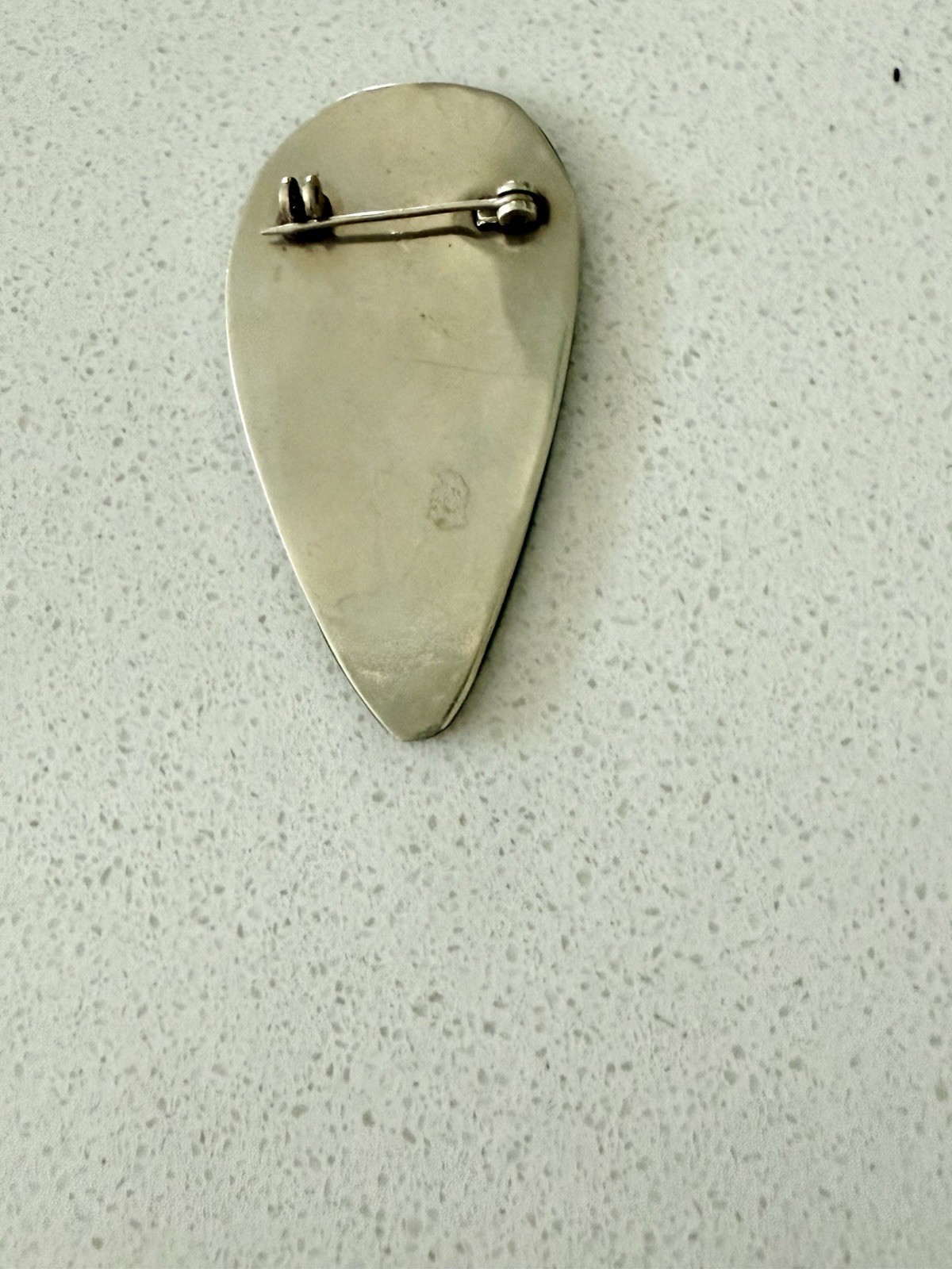 Vintage MCM Mexican Modernist Faces Mixed Metal Inlay Brooch Stella Popowski