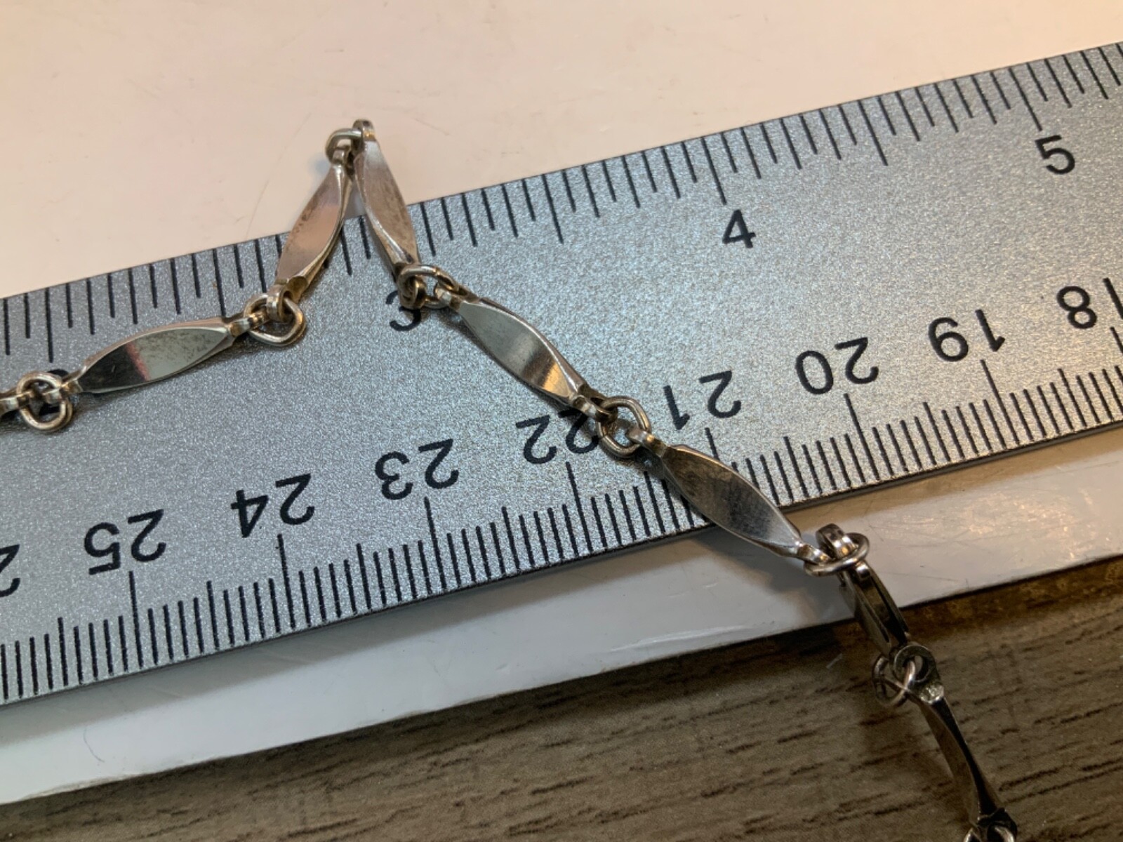 Vintage Sterling Silver Bar Link Chain 18’’ Necklace