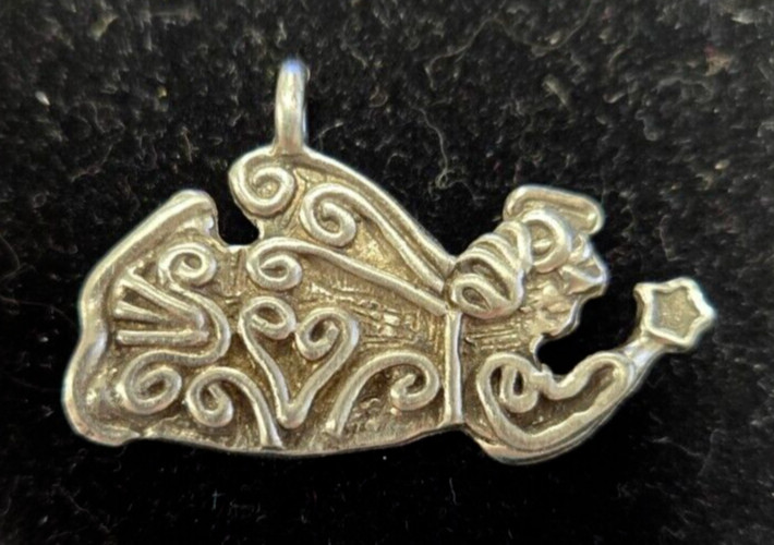 Marcie Vintage Pewter Signed Charm 1 1/2″ x 1′ Can Be Bracelet Charm or Necklace