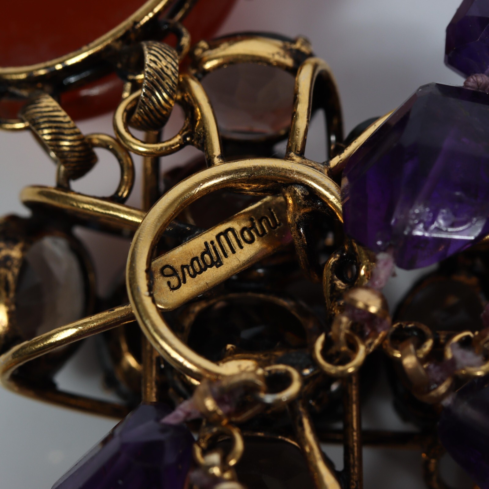 IRADJ MOINI Semi-Precious Multi-strand Amethyst, Agate and Smoky Quartz Necklace