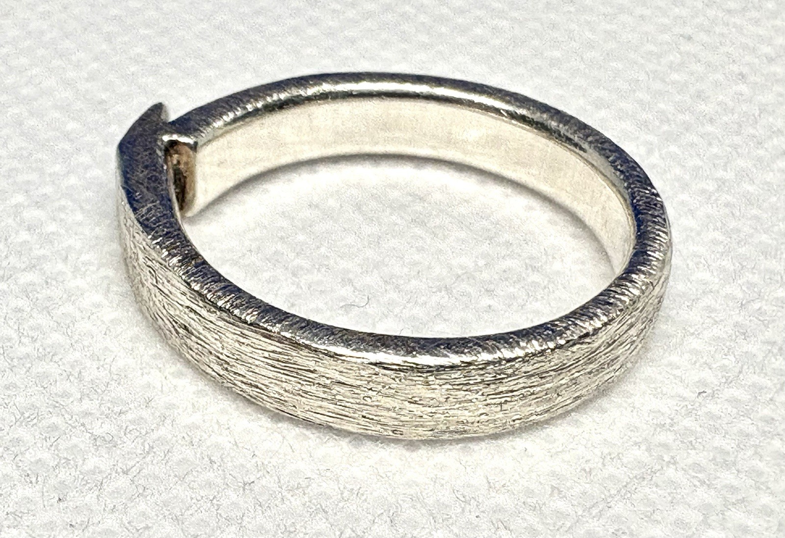 Y16 Brushed 925 Silver Ring size 7.5 Blue Sapphire Amazing 1970s Germany 4.77g
