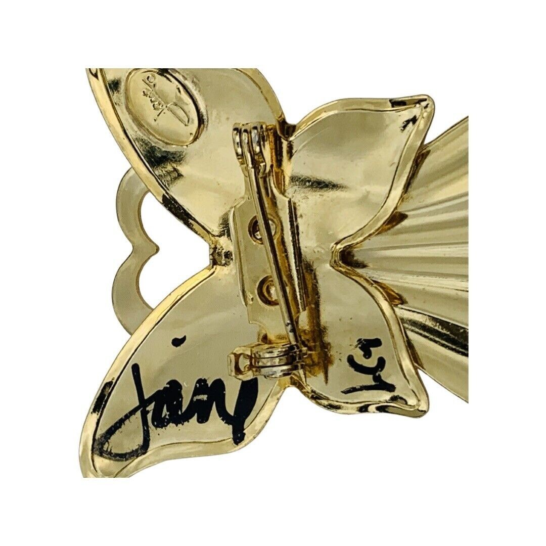 Vintage Angel Brooch 2.5″ Icy Angelcore Love Valentine Signed