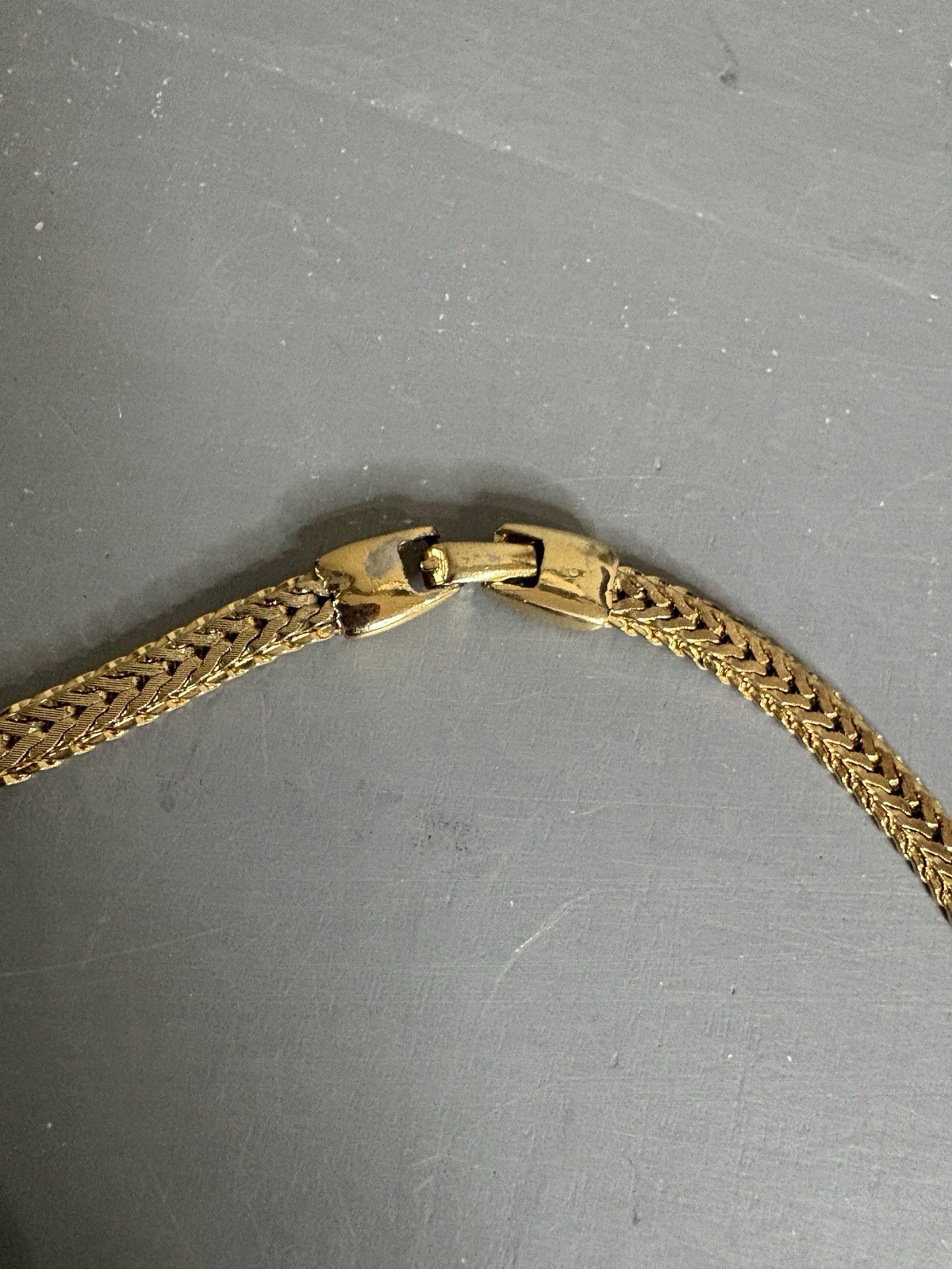 Vintage Napier Gold Tone Herringbone Chain Necklace 24” Wide 1cm