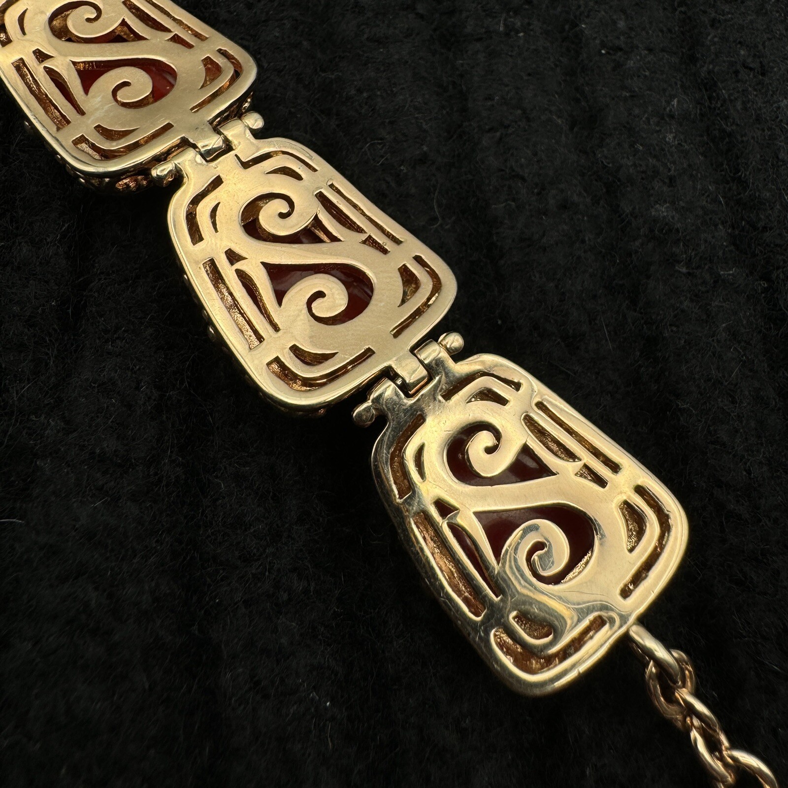 Vintage Sterling Natural Red Coral Bracelet Rose Gold Plated BBJ JZ China 925