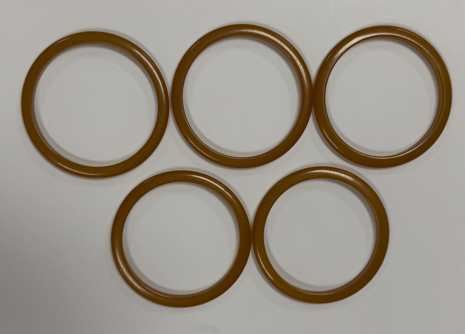 Vintage Tested Bakelite Bangle Bracelets Set of 5 Honey Amber Butterscotch Stack