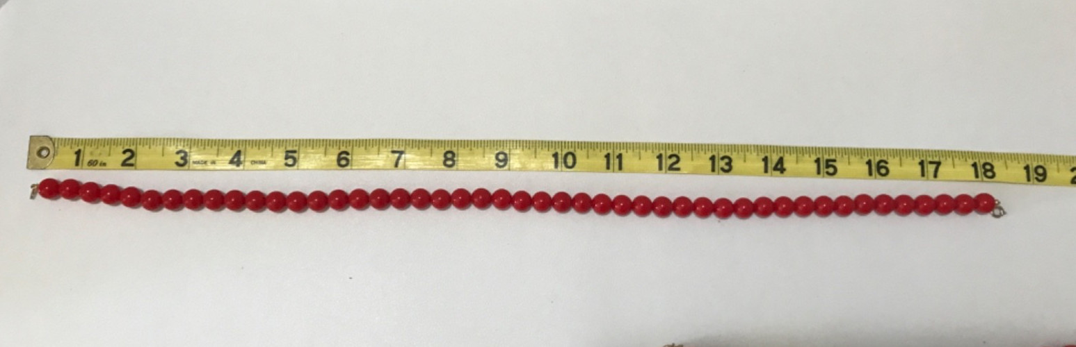 Vintage Lot 10 Red Costume Jewelry Necklaces Bracelets Brooch Earrings Fun Boho