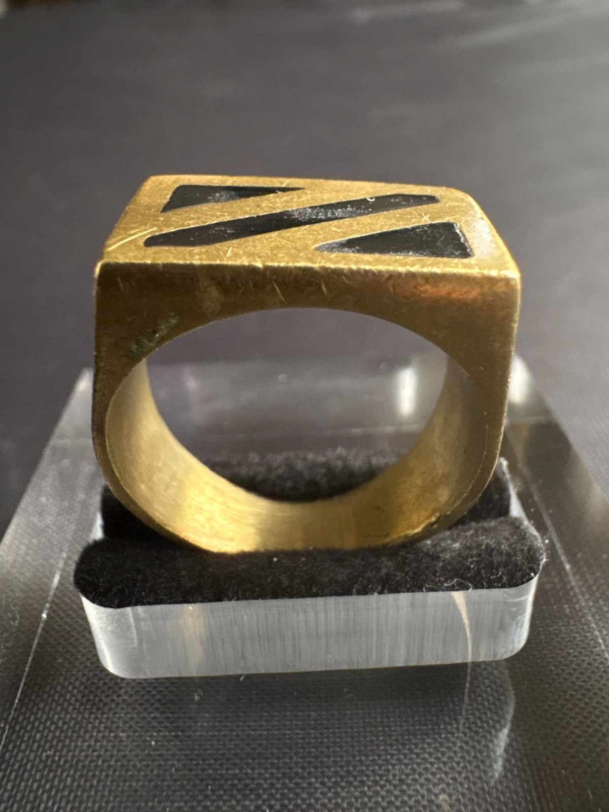 Vintage Moroccan Tuareg Brass Ring Berber Sahara Handmade Ring Size 9.5 US