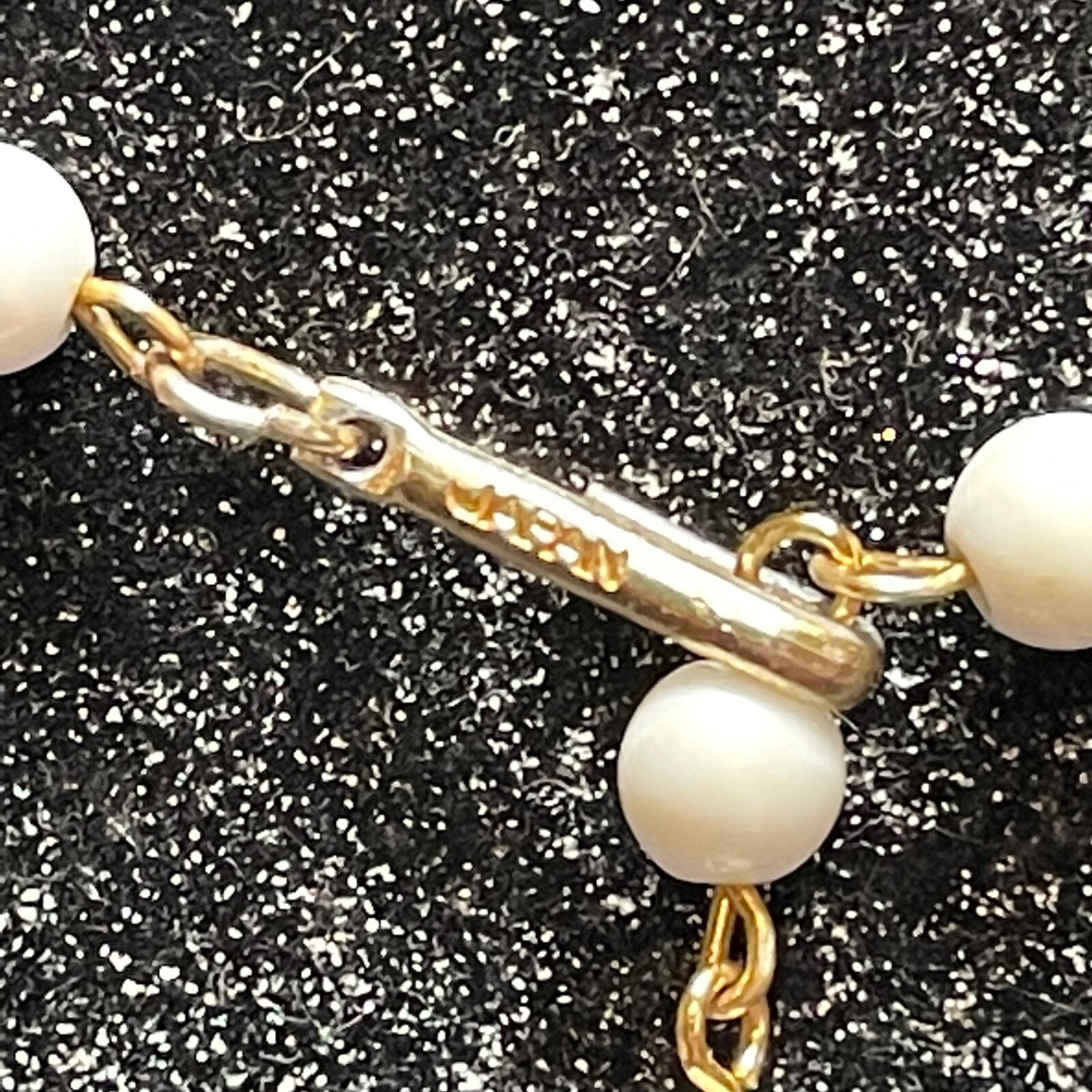 JAPAN necklace earrings vintage set white beads hook clasp screw back earrings